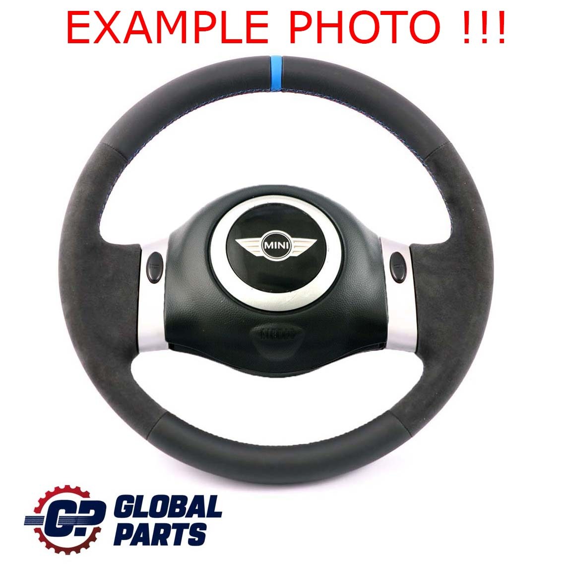 Mini Cooper R50 R52 NEW Black Leather / Alcantara Steering Wheel 2 Spoke Trim