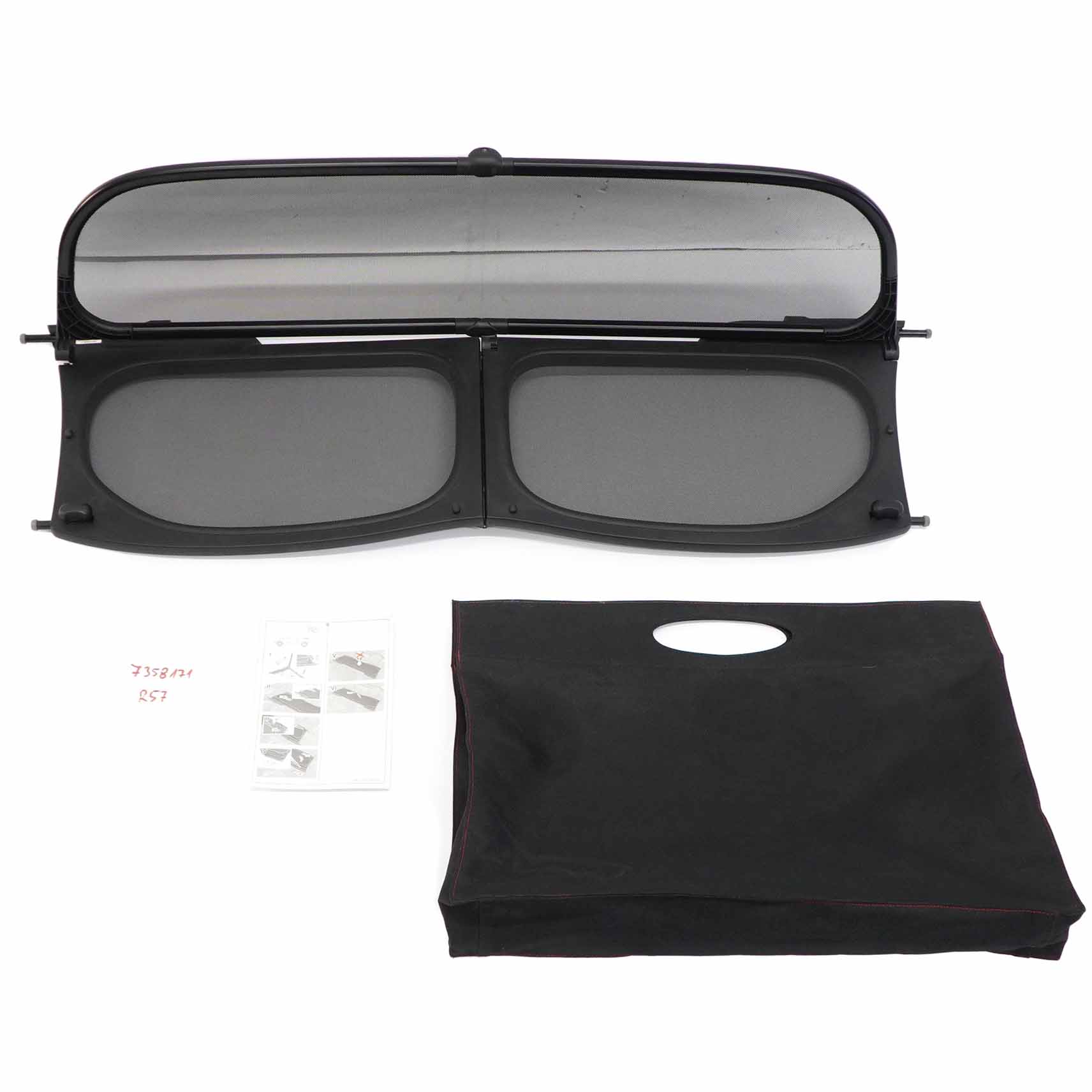 Wind Deflector Mini R57 Convertible Rear Centre Protection Covering Mesh Screen 