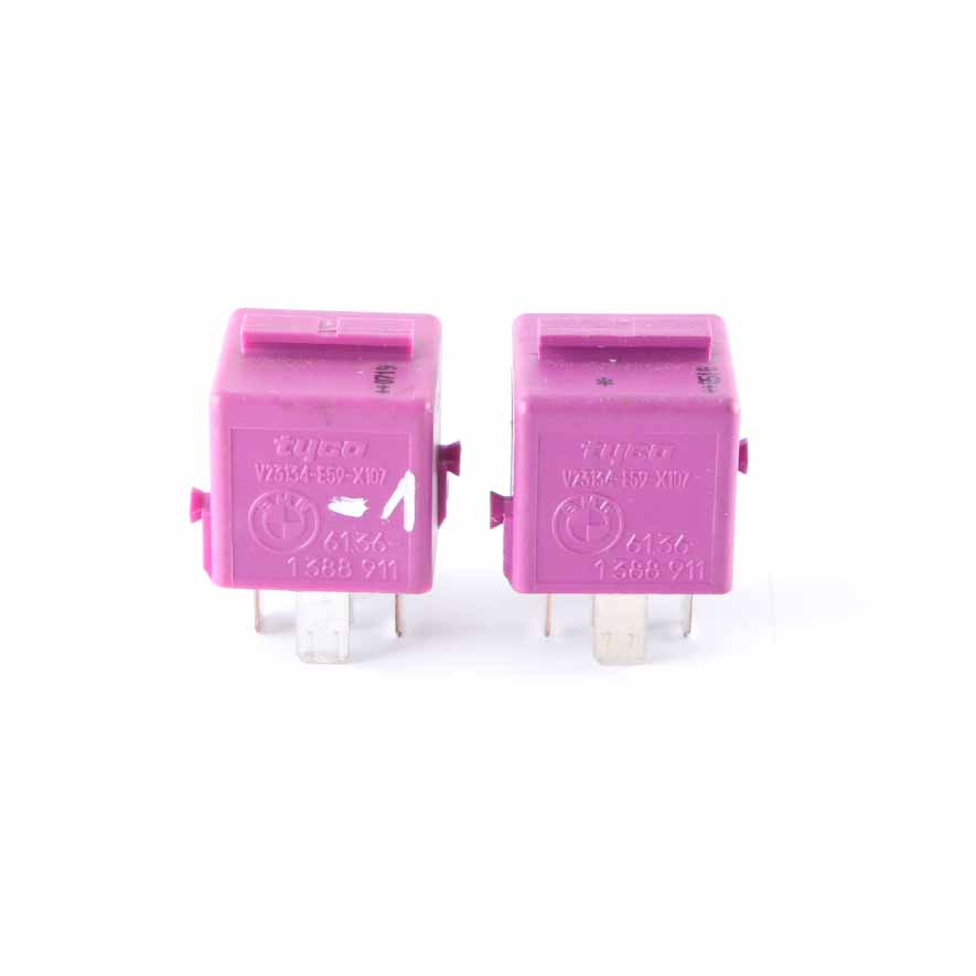 BMW E36 E38 E85 Mini R52 R57 2x Change-Over Contact Relay Violet Set 1388911