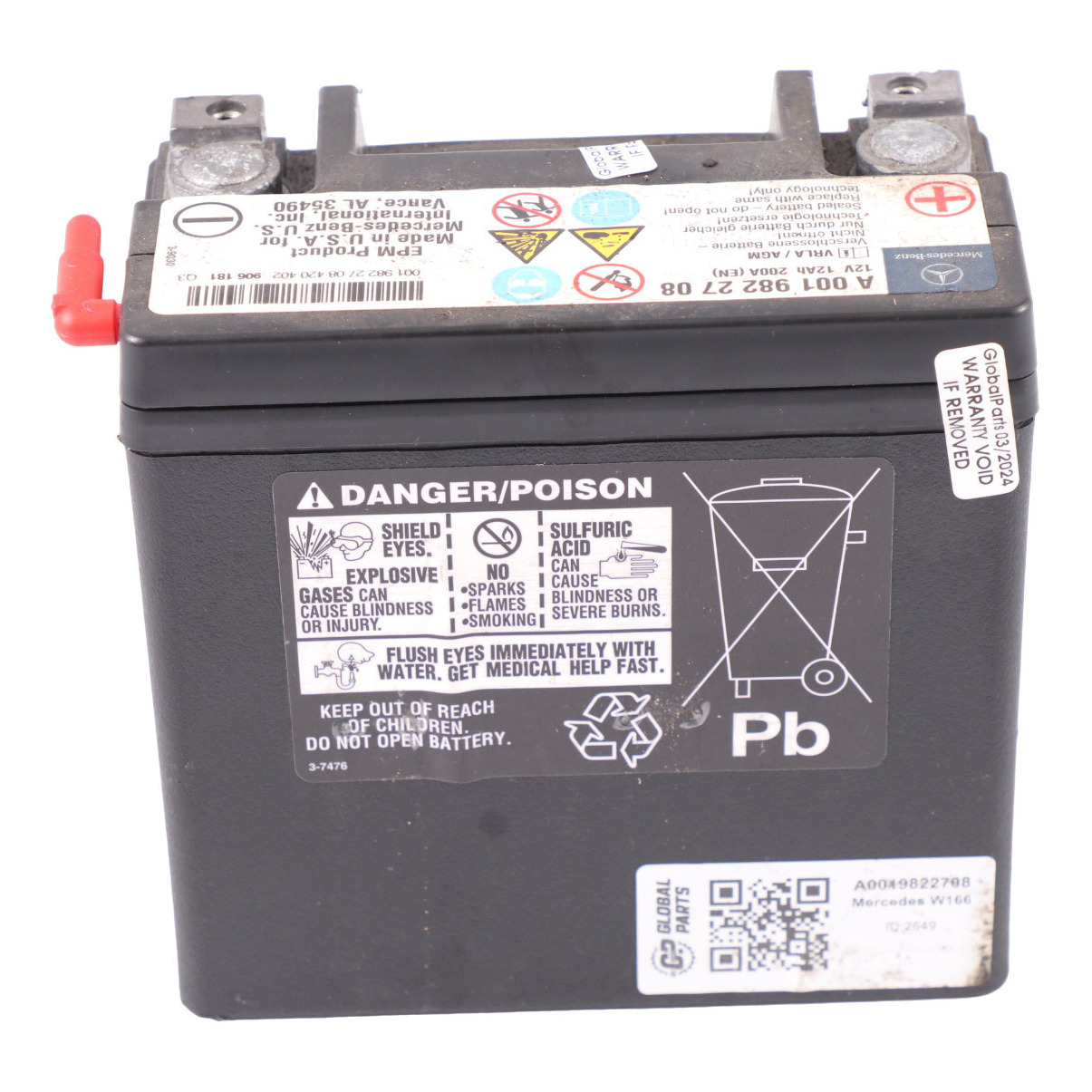 Mercedes ML W166 C216 W221 Batterie auxiliaire générateur A0019822708