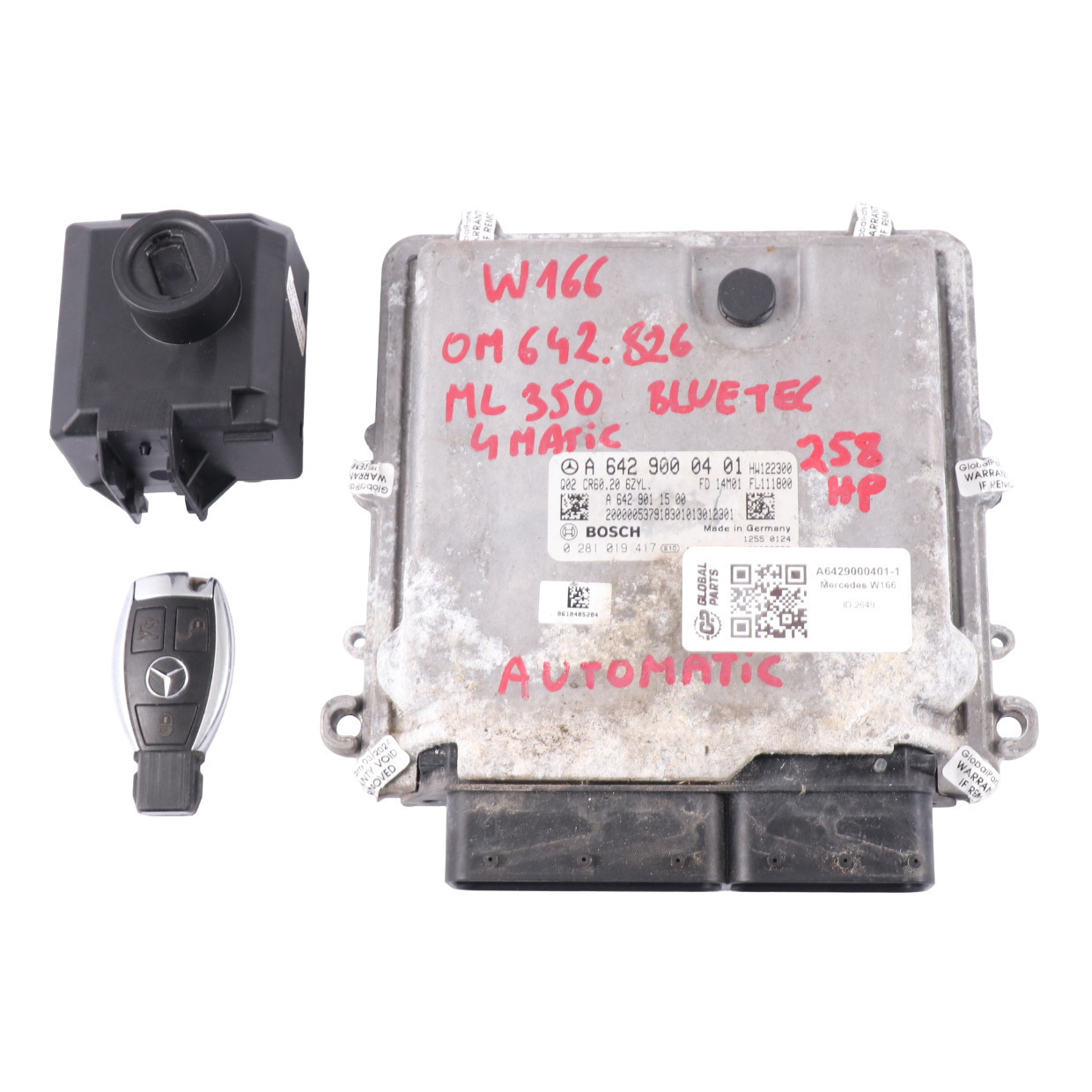 Mercedes W166 ML350 Bluetec 4-Matic OM642.826 Motor ECU Kit Modul A6429000401