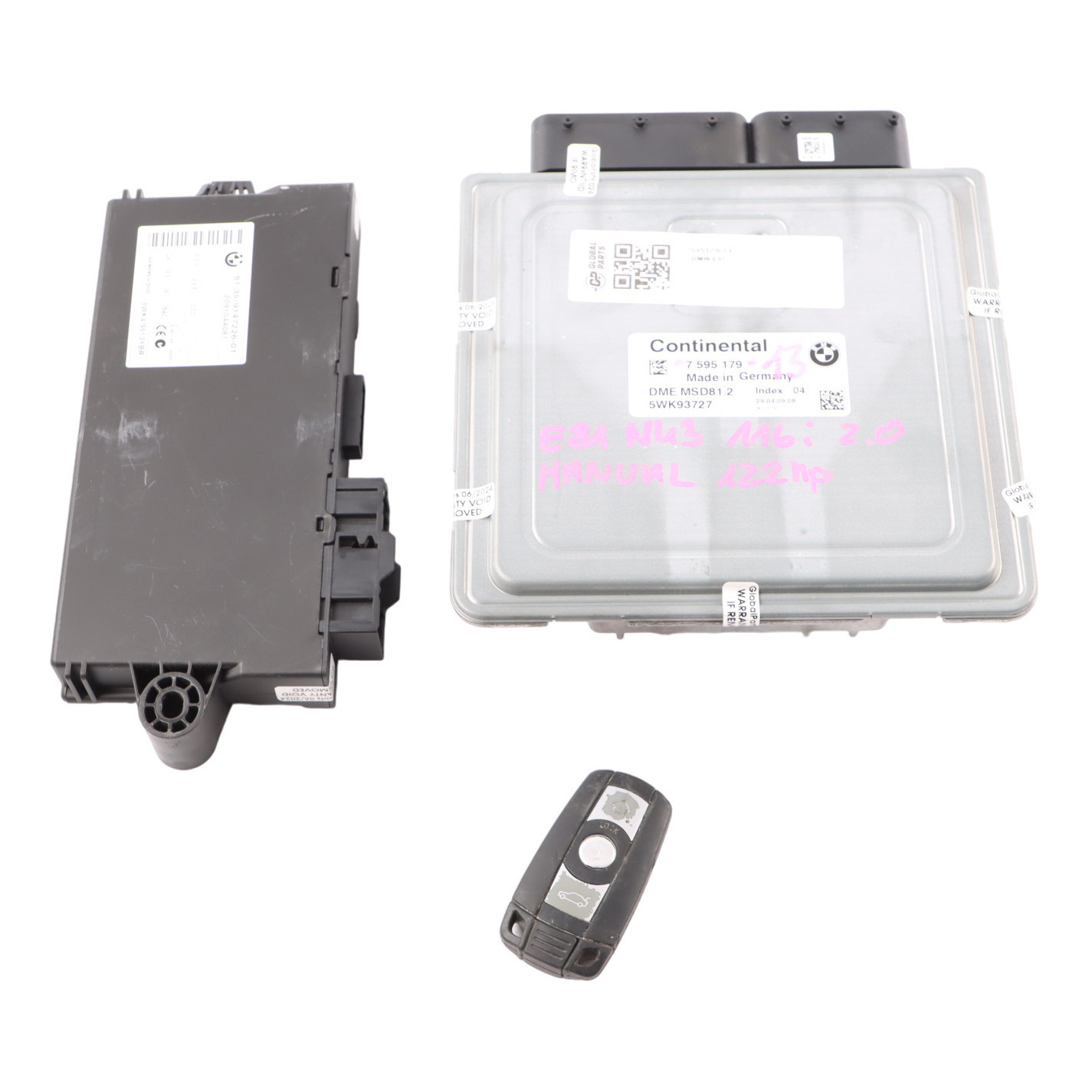 BMW E81 E87 LCI N43 116i 2.0 122HP Engine ECU Kit 7595179 DME CAS3 Key Manual