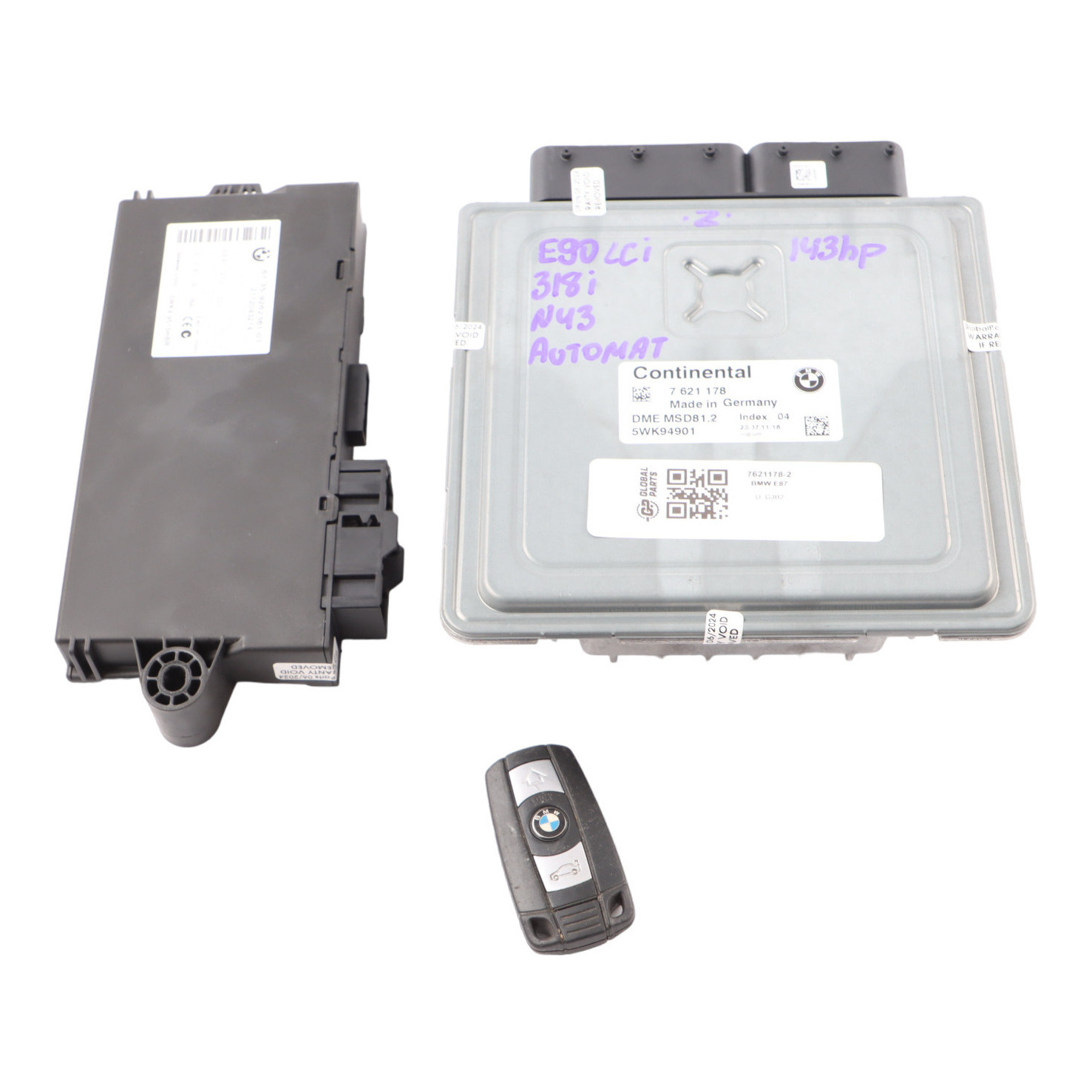 BMW E81 E87 LCI N43 118i 143HP ECU Steuergerät DME 7621178 CAS3 Automatik