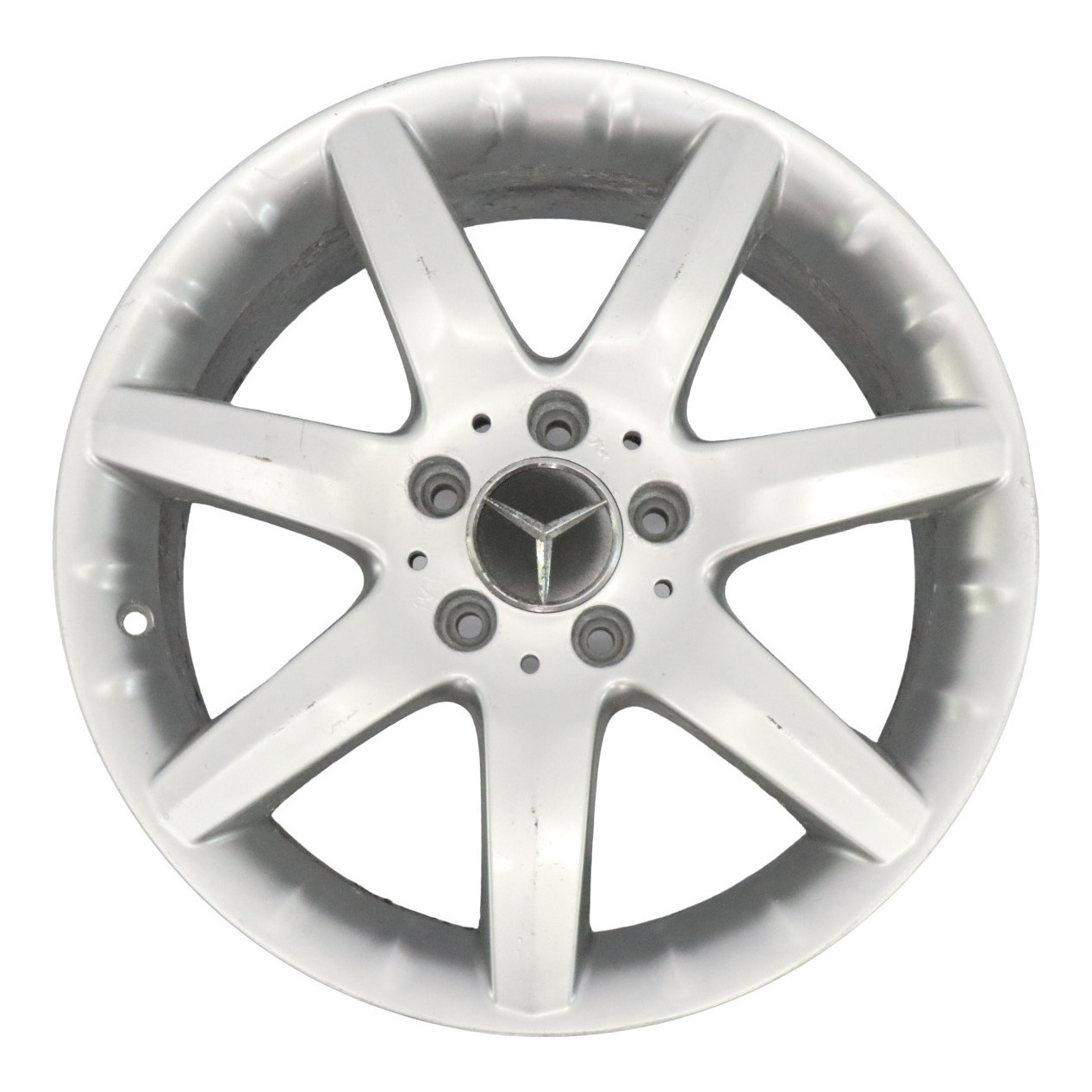 Mercedes W203 Silberne Leichtmetallfelge 7 Speichen 17" ET:37 7,5J A2034011802