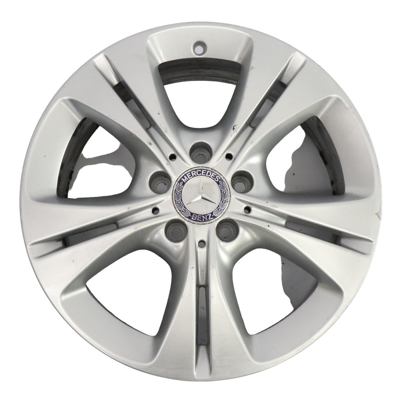 Mercedes W205 Silver Wheel Alloy Rim 5 Double Spoke 17" 7J ET:48,5 A2054014300