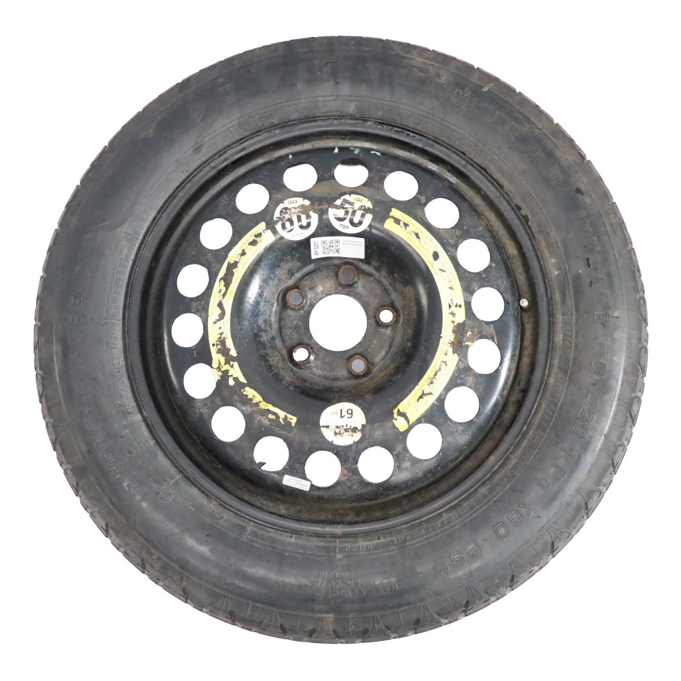 Mercedes W164 W166 Spare Wheel Steel 18" 4J Tyre R18 155/90 A1644000002