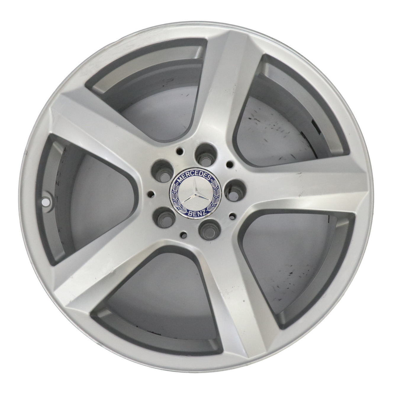 Mercedes W218 Silberne Leichtmetallfelge 18" 8,5J ET:34 5-Speichen A2184010102