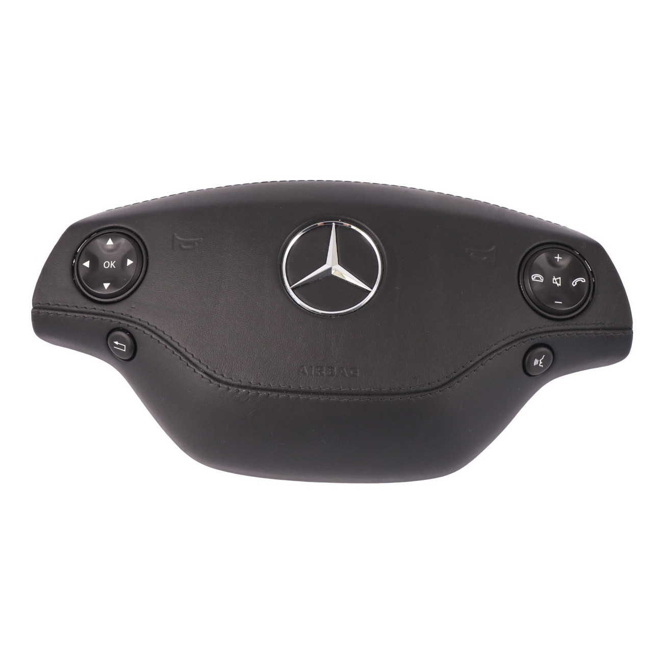 Mercedes W221 S500 Air Module Steering Wheel SRS Unit Leather Black A2218210551