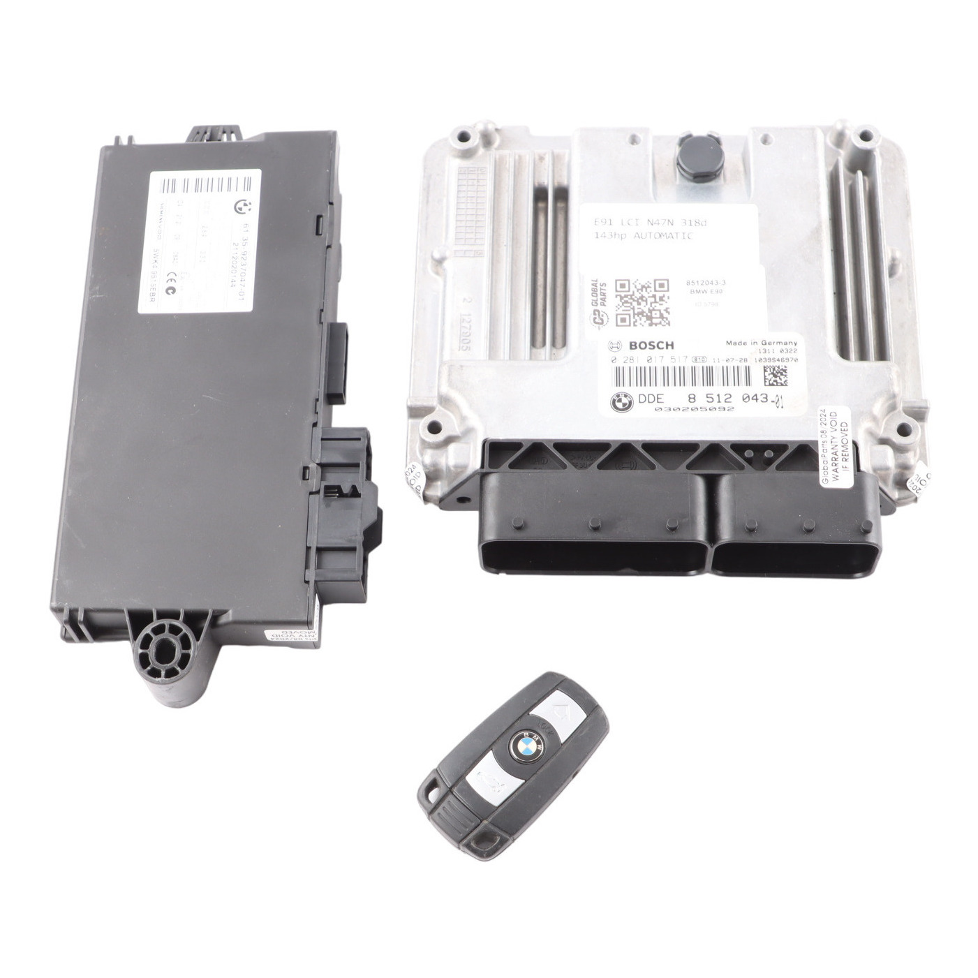 BMW E90 E91 LCI 318d N47N 143HP Engine ECU Kit DDE 8512043 CAS3 Key Automatic