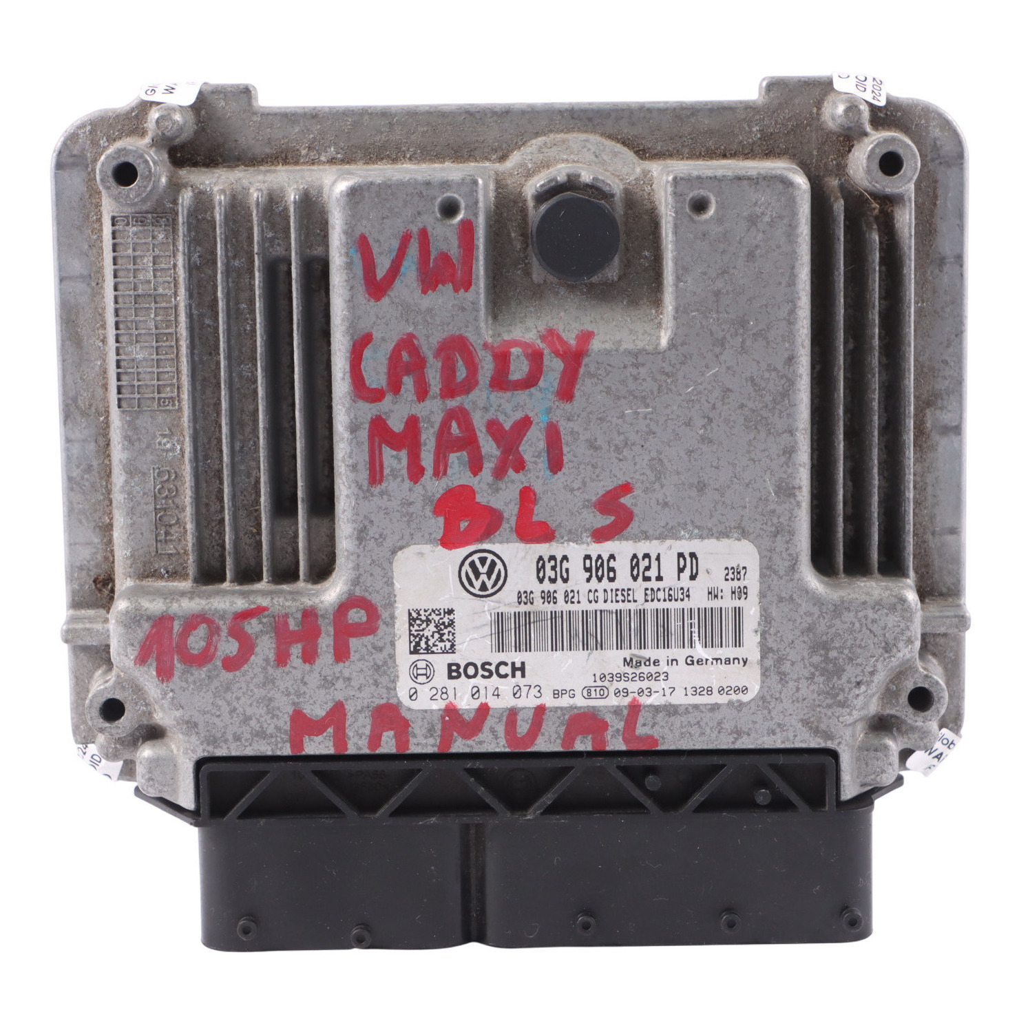 VW Caddy 1.9 TDI BLS 105PS Motorsteuergerät Modul ECU 03G906021PD Schaltgetriebe