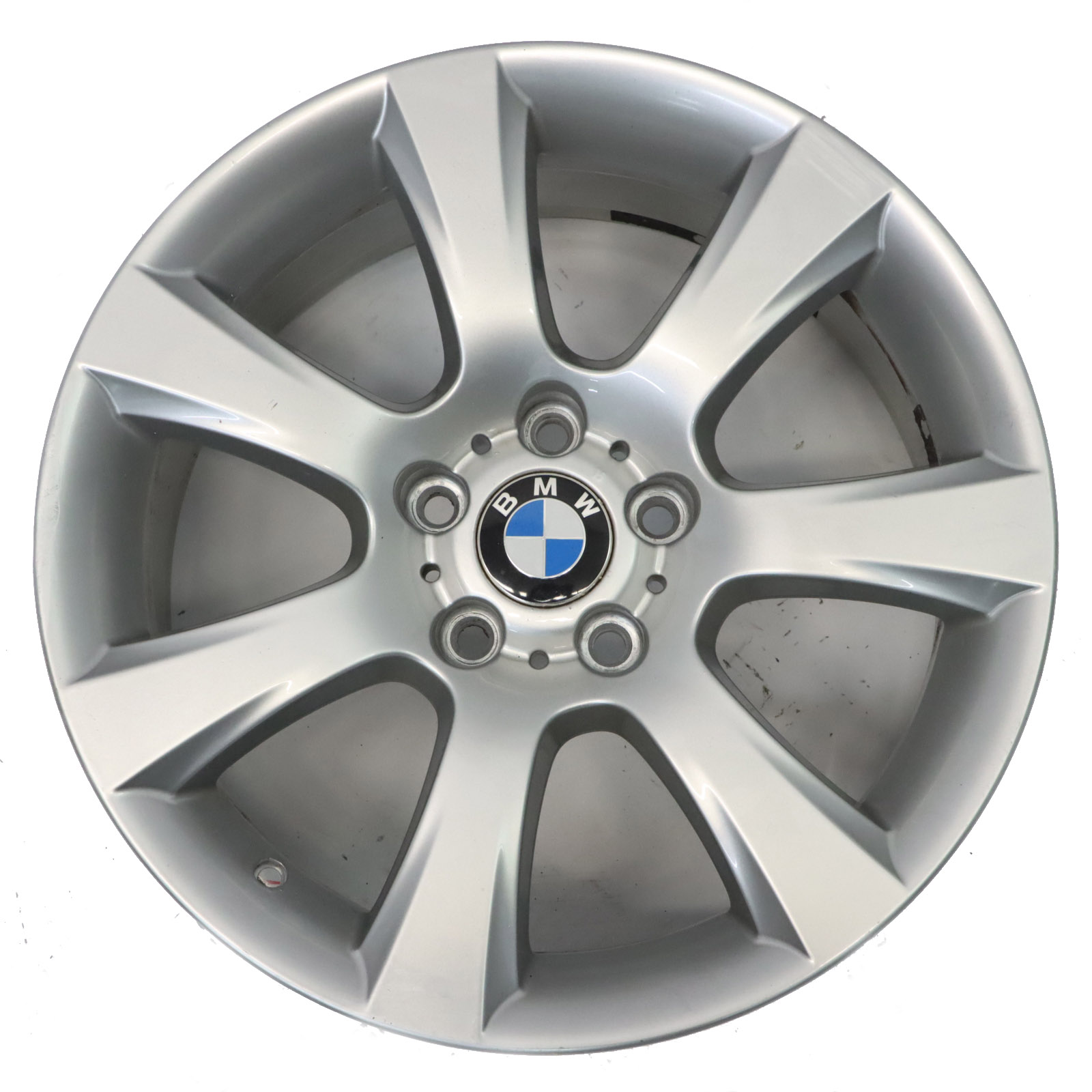 BMW F10 F11 F12 Silberne Leicht Metall Felge Stern Speiche 8J 18" ET:30 6790176