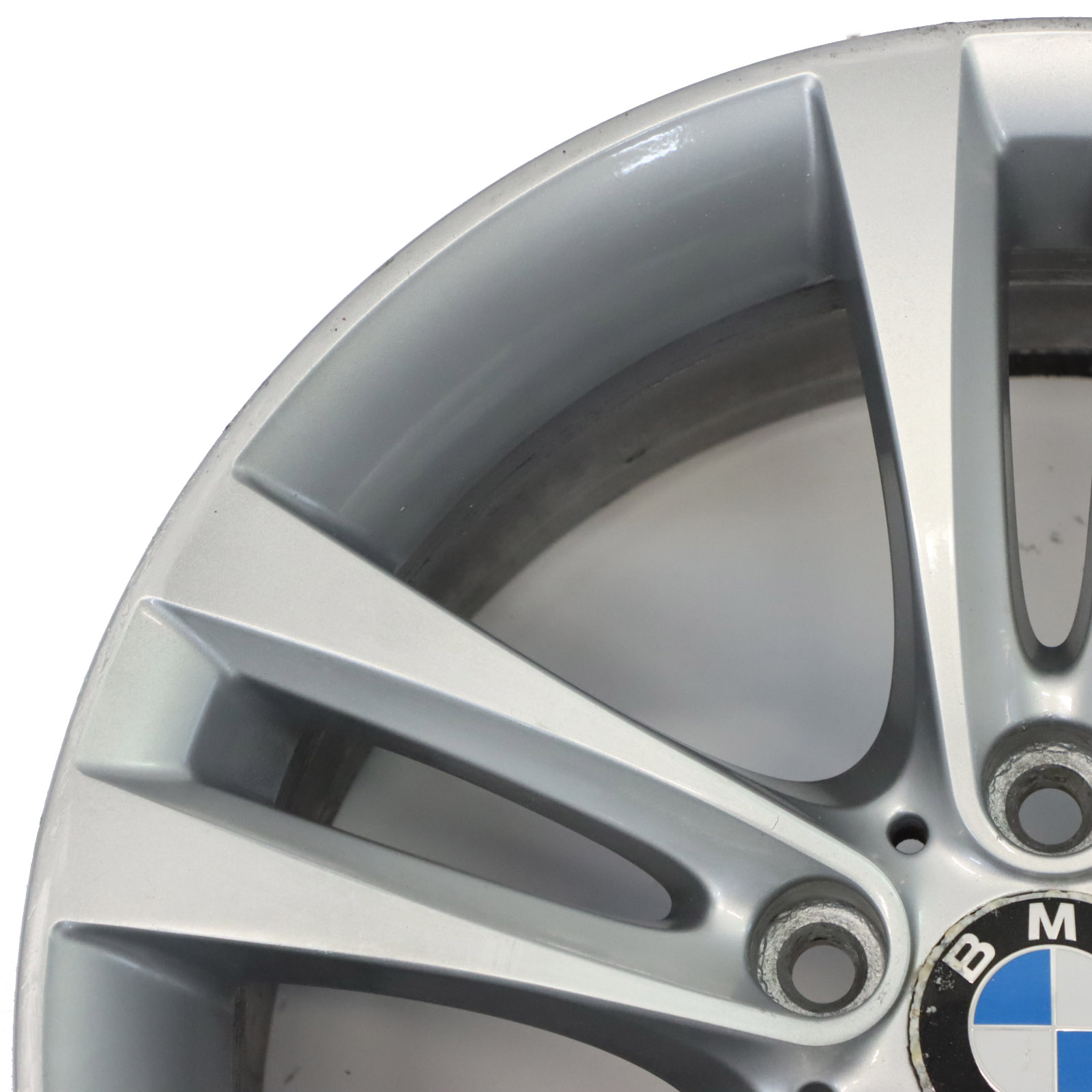 BMW F30 F31 F32 F33 Silberne Leichtmetallfelge 18" Doppelspeiche 397 ET:34 8J