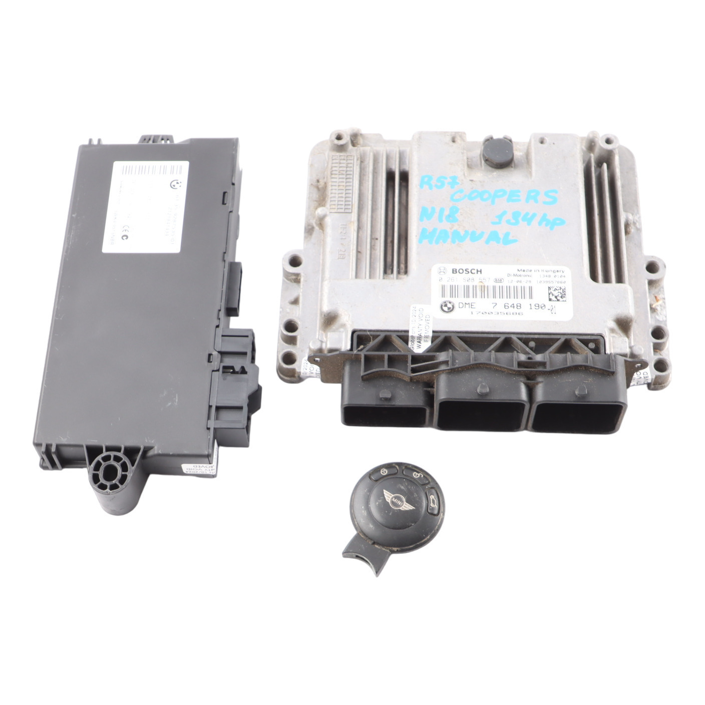 Mini Cooper S R56 LCI N18 1.6 184HP ECU Kit DME + CAS3 + Key 7648190 Manual