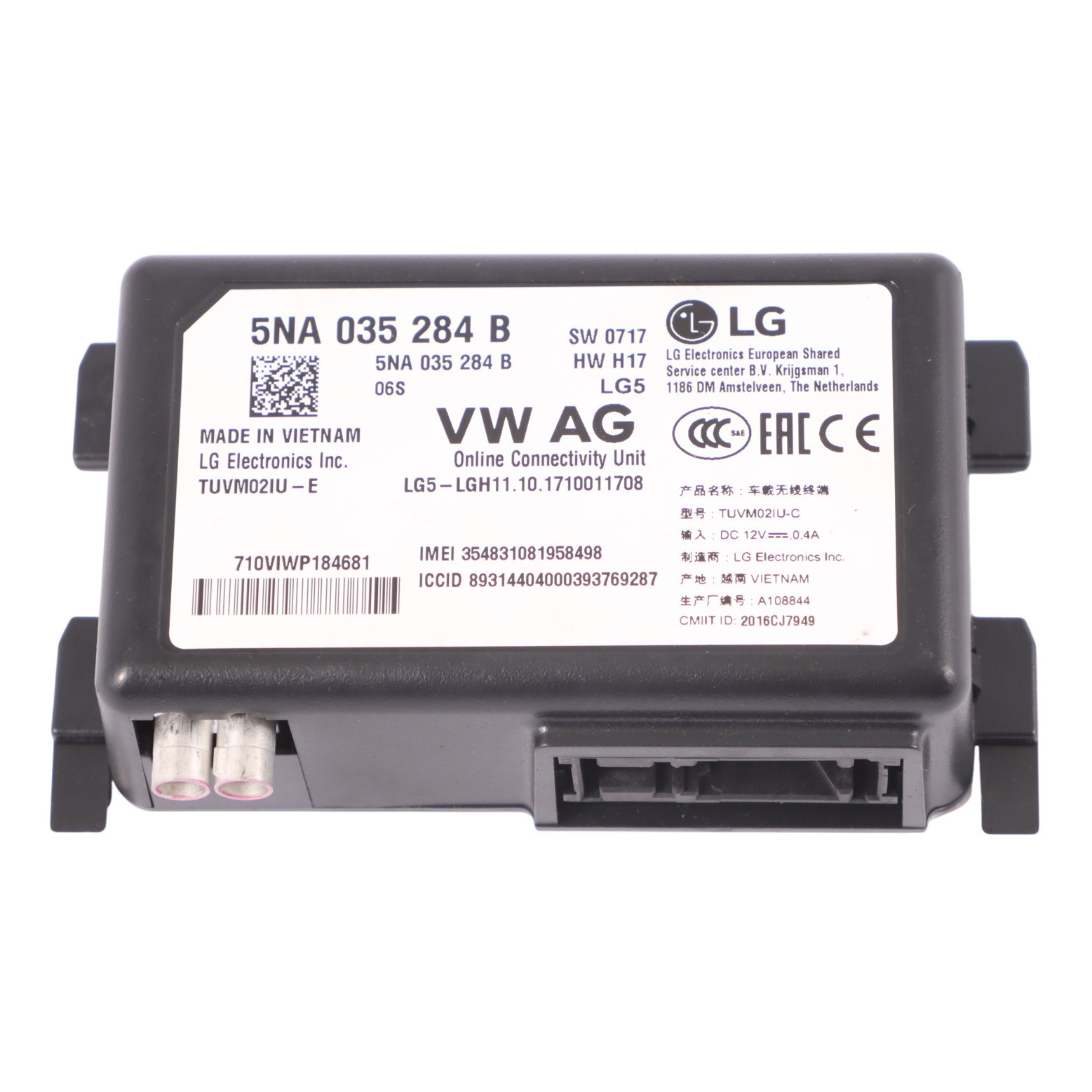 VW Volkswagen Golf SV Online Services Modul Steuergerät ECU 5NA035284B