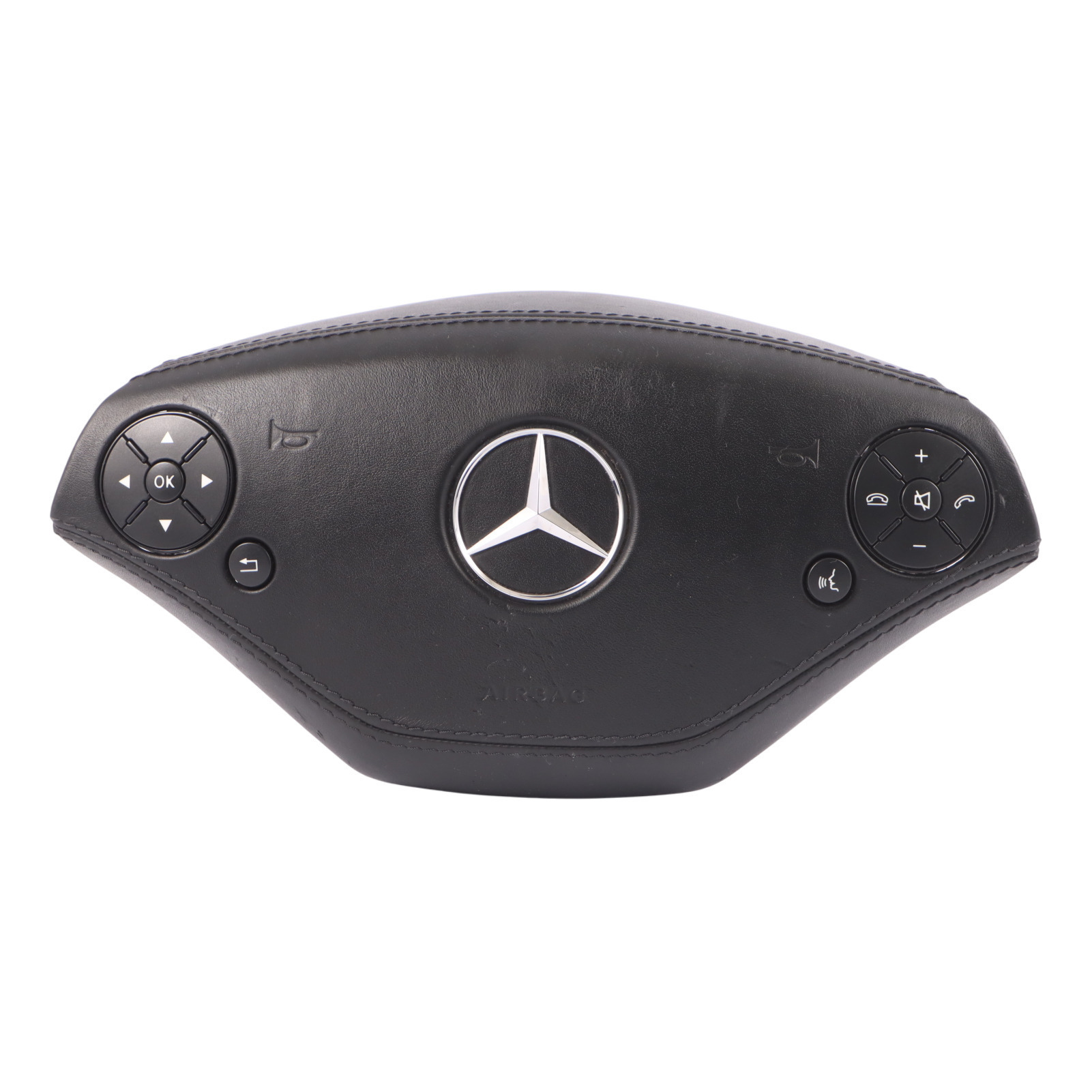 Module Air Mercedes C216 W221 Steering Wheel R'bag Buttons Leather Black 