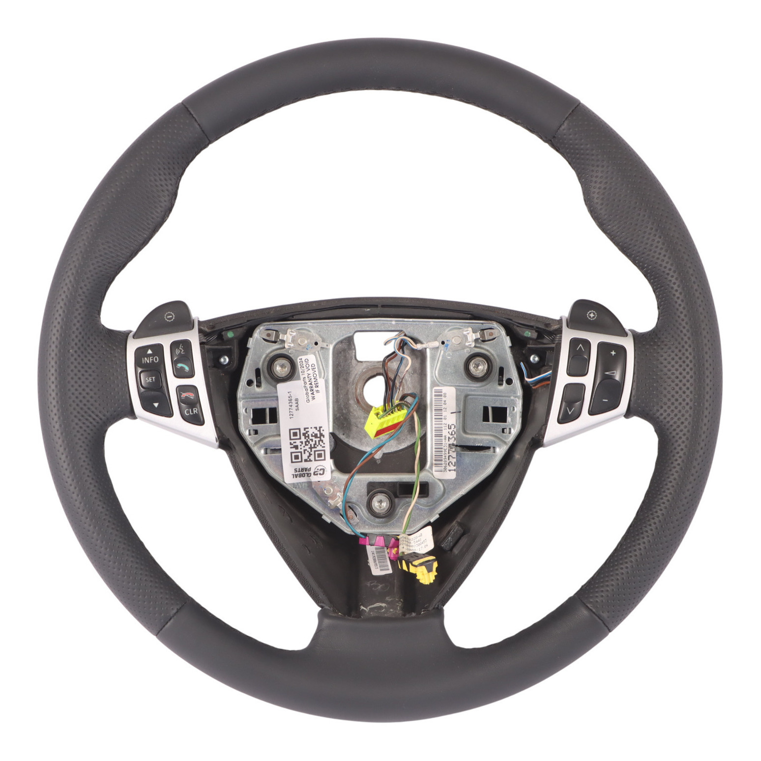 SAAB 9-3 NEW Black Leather Sport Steering Wheel Multifunction 12774365