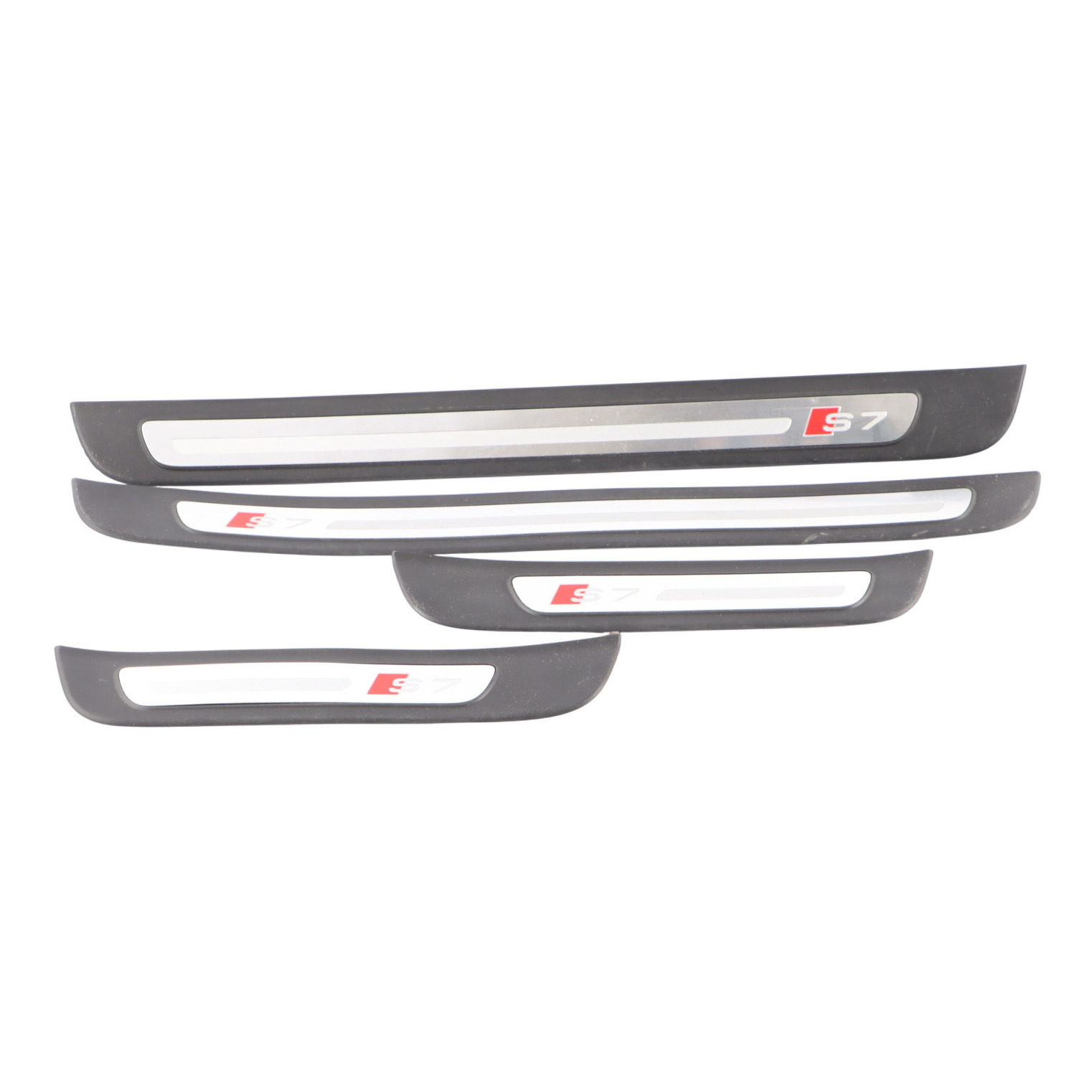 AUDI S7 4G Door Step Cover SET Sill Trim S7 Front Rear N/O/S Black 4G8853373A 