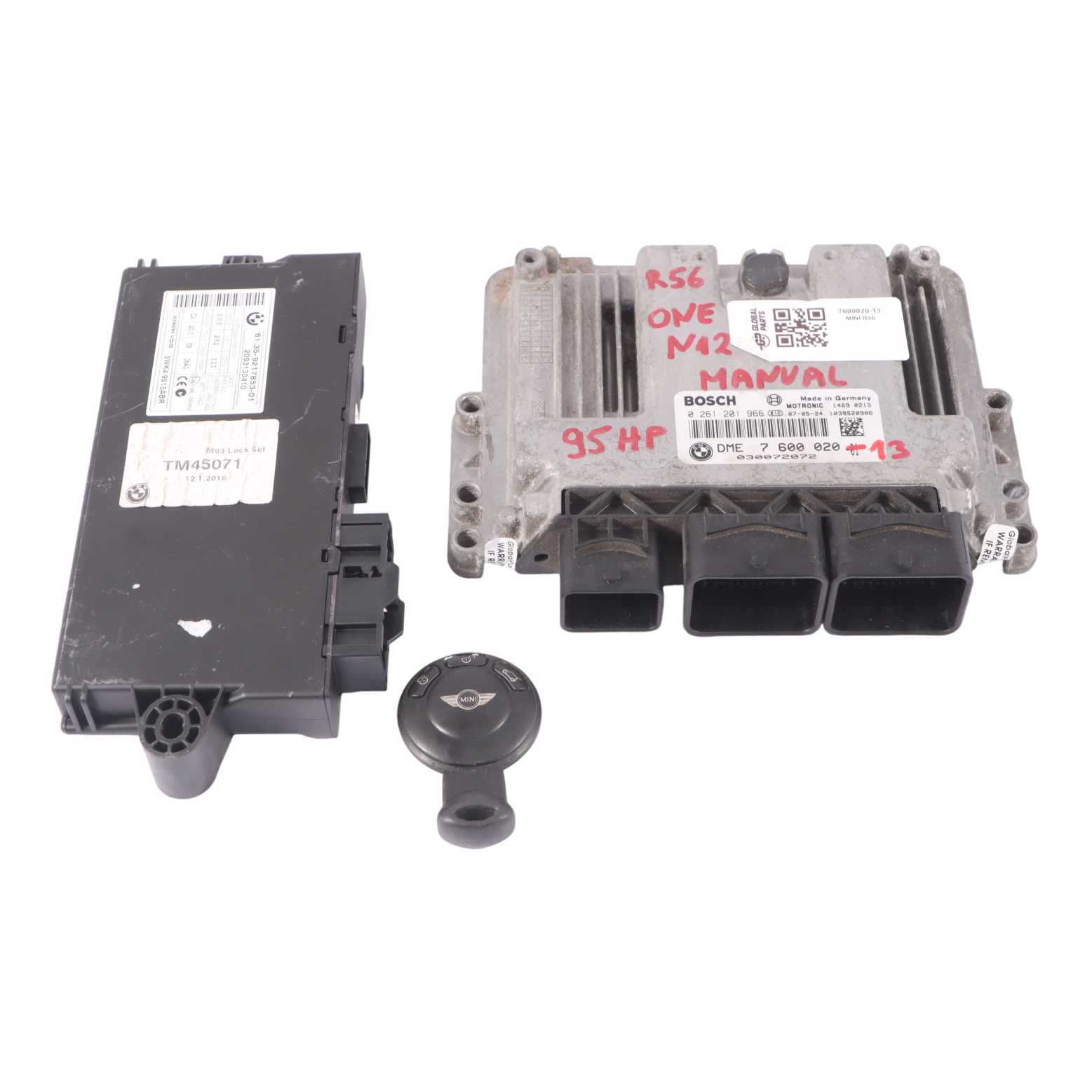 Mini One R56 N12 1.4 95HP Motor ECU DME Kit CAS3 Key 7600020 Manual