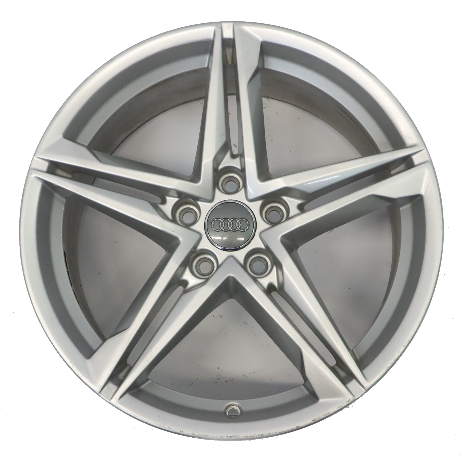 Audi A4 B9 Silberne Leichtmetallfelge 18" 8J ET:40 Doppelsternspeiche 8W0601025R