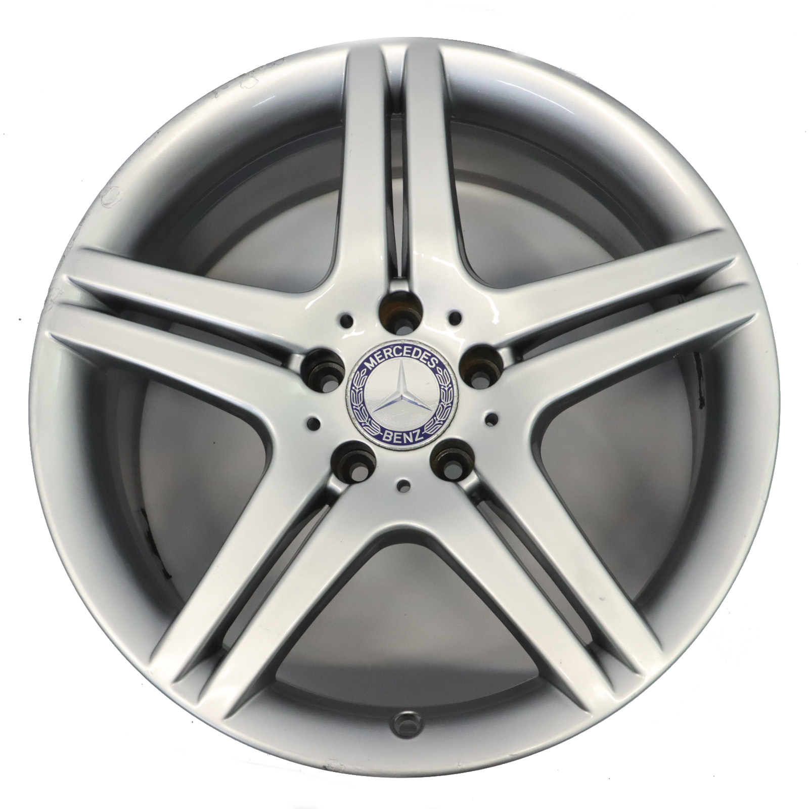 Mercedes W203 Rear Silver Wheel Rim 18" ET:30 8,5J 5-Double Spoke A2034015602