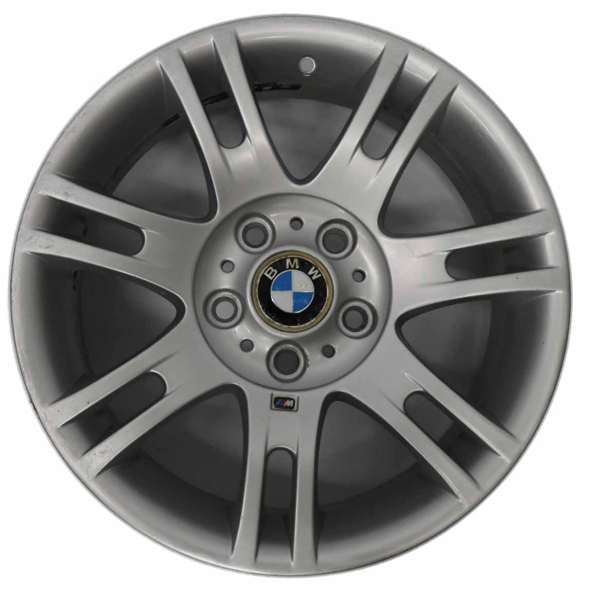 BMW E46 Silberne Leichtmetallfelge 17" M Doppelspeiche 97 7,5J ET:47 2282350