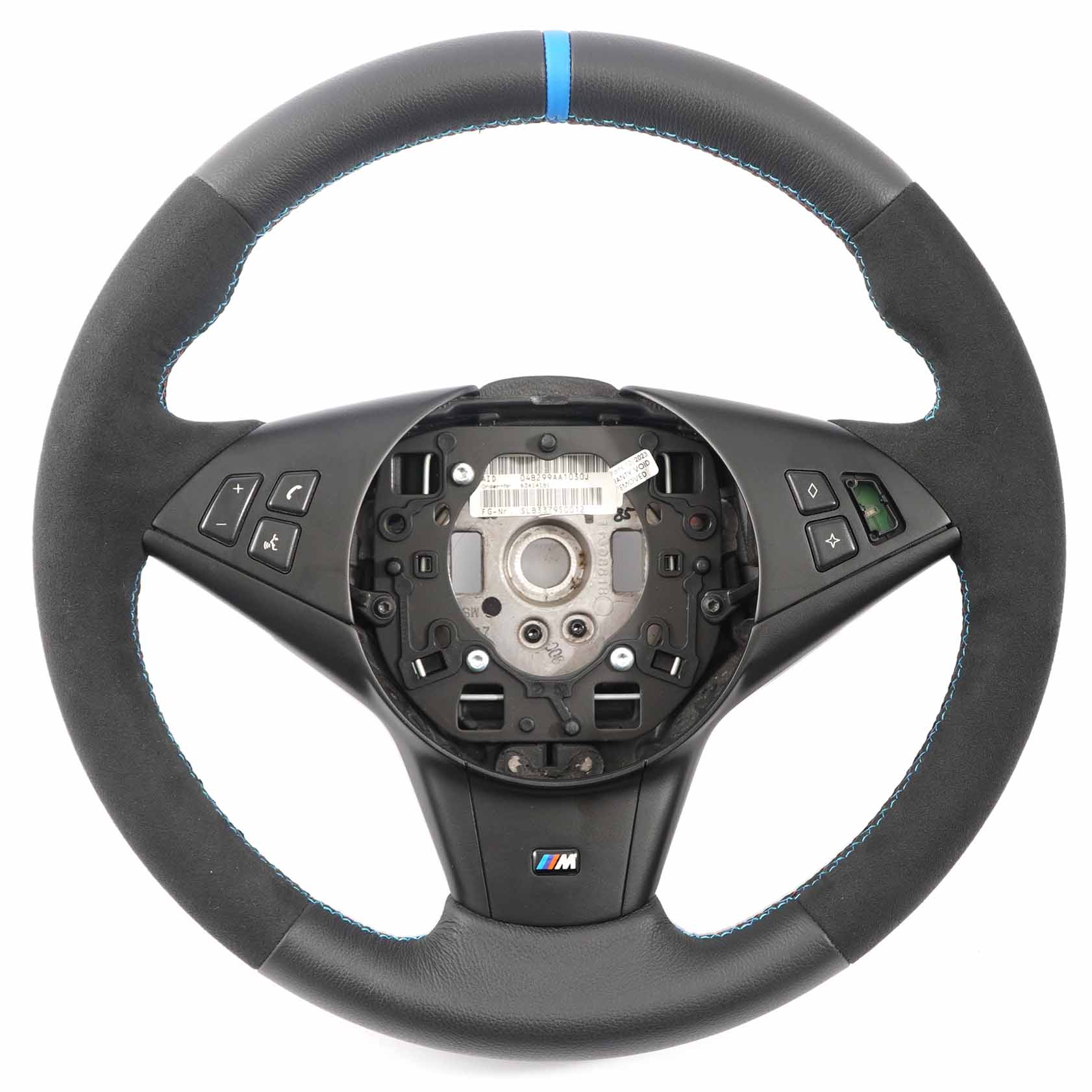 BMW E60 E61 E63 NEW Black Leather /  Alcantara M-Sport Steering Wheel M-threads