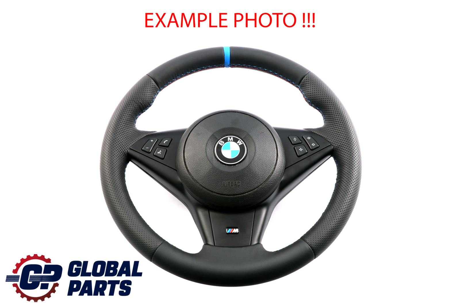 BMW 5 6 Series E60 E61 E63 E64 NEW Leather M-Sport Steering Wheel ///M-threads