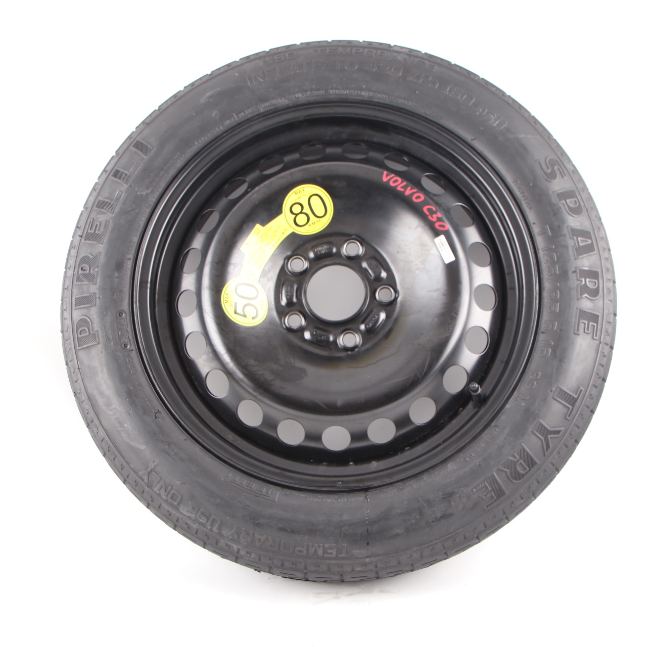 Spare Wheel Volvo C30 V40 V50 Compact Wheel Steel R16 Pirelli 125/85 30683913