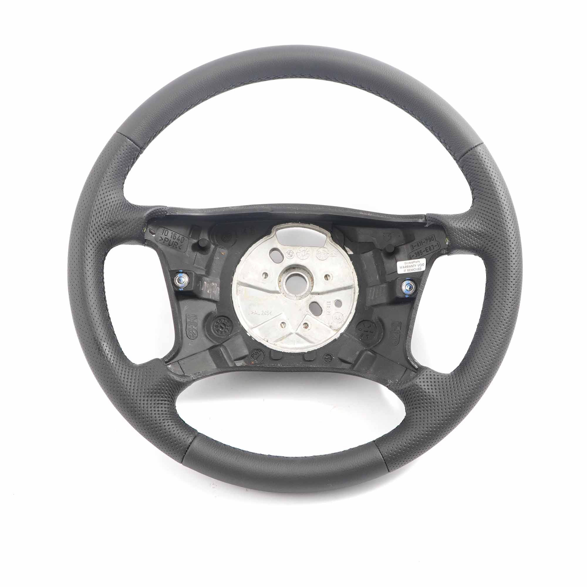 BMW X3 Series E83 NEW Black Leather Steering Wheel 4 Spoke Black Threads