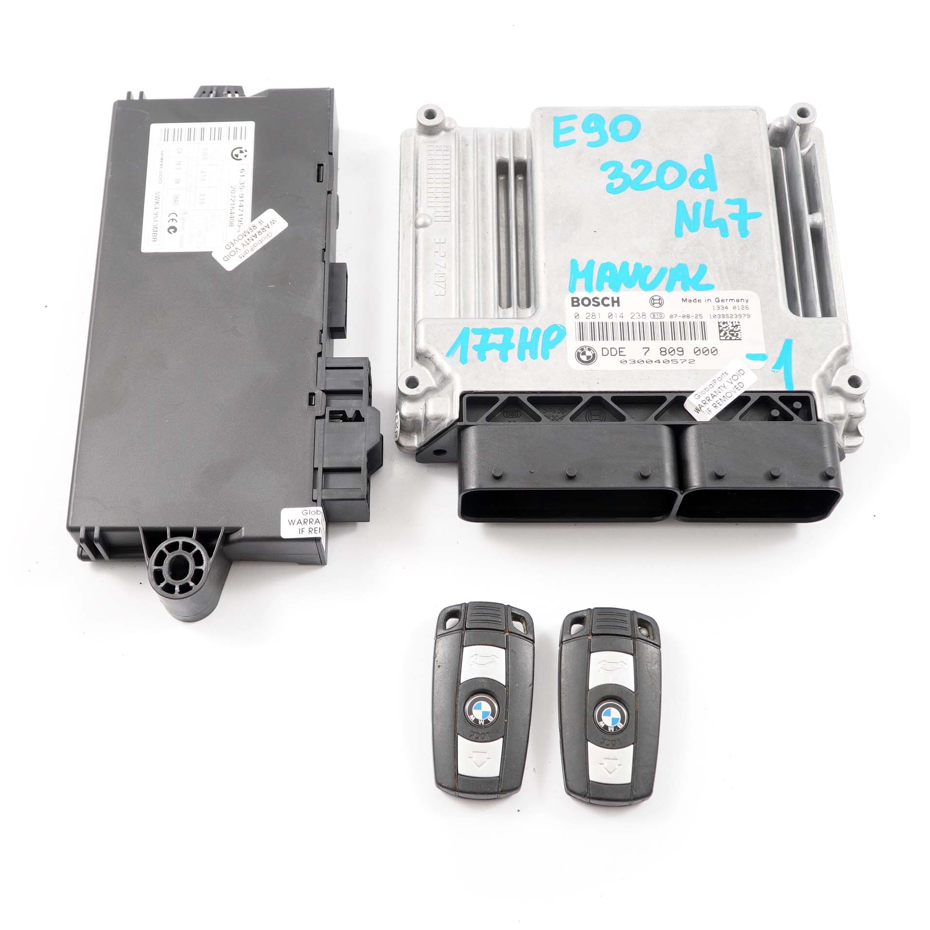 BMW E60 E87 E90 120d 320d 520d N47 177PS ECU Kit DDE Steuergerät 7809000 + CAS