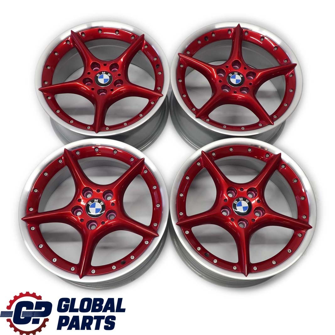 BMW Z4 er E85 Rot Komplettes 4x Rad Alufelgen Alu Felge 18" Sternspeiche 108