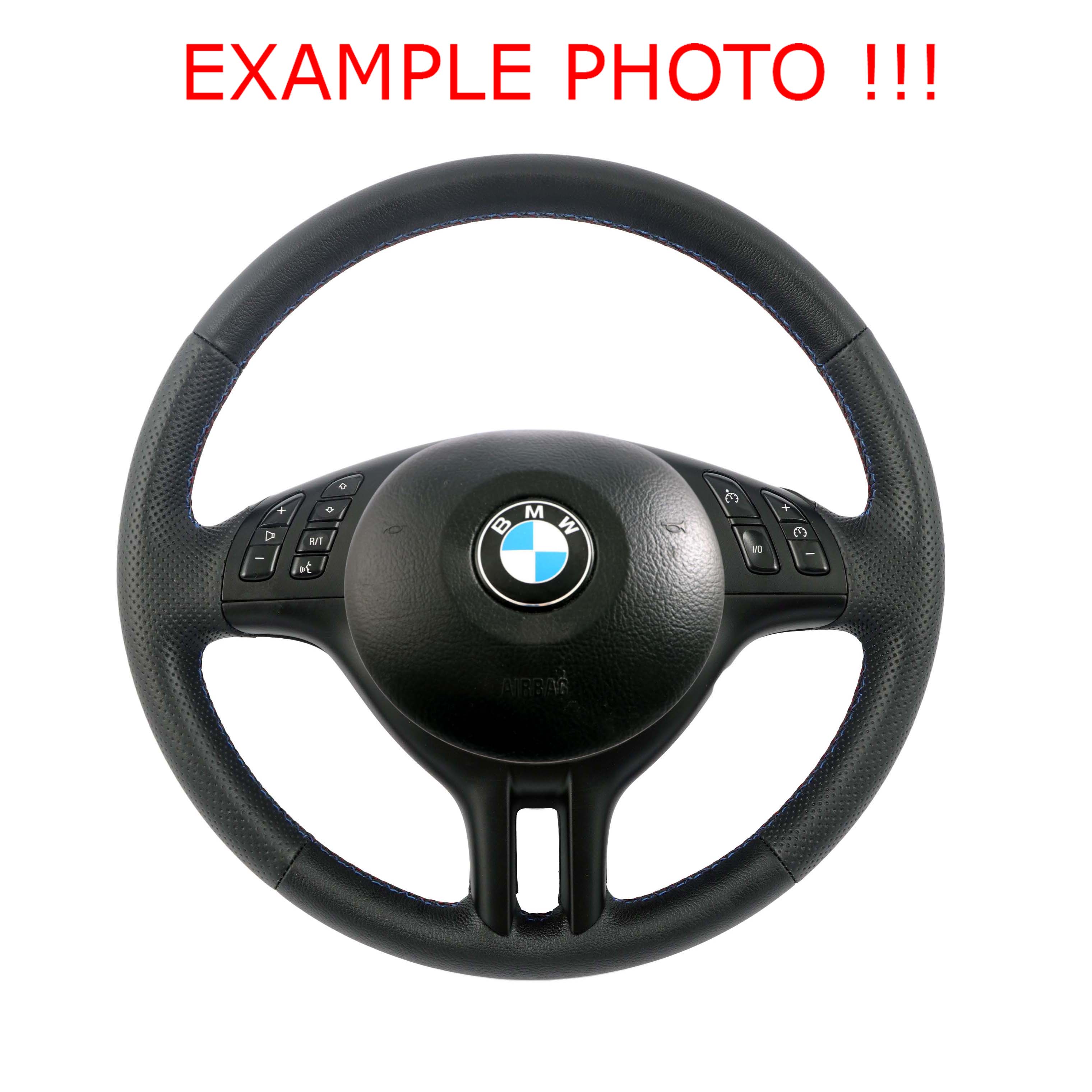 BMW E46 NEU Schwarz Leder Sportlenkrad 3 Speichen Sport Lenkrad M farbige Fäden