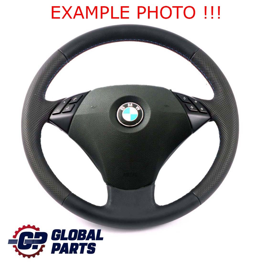 BMW 5 Series E60 E61 LCI Black New Leather Steering Wheel M-tricolored