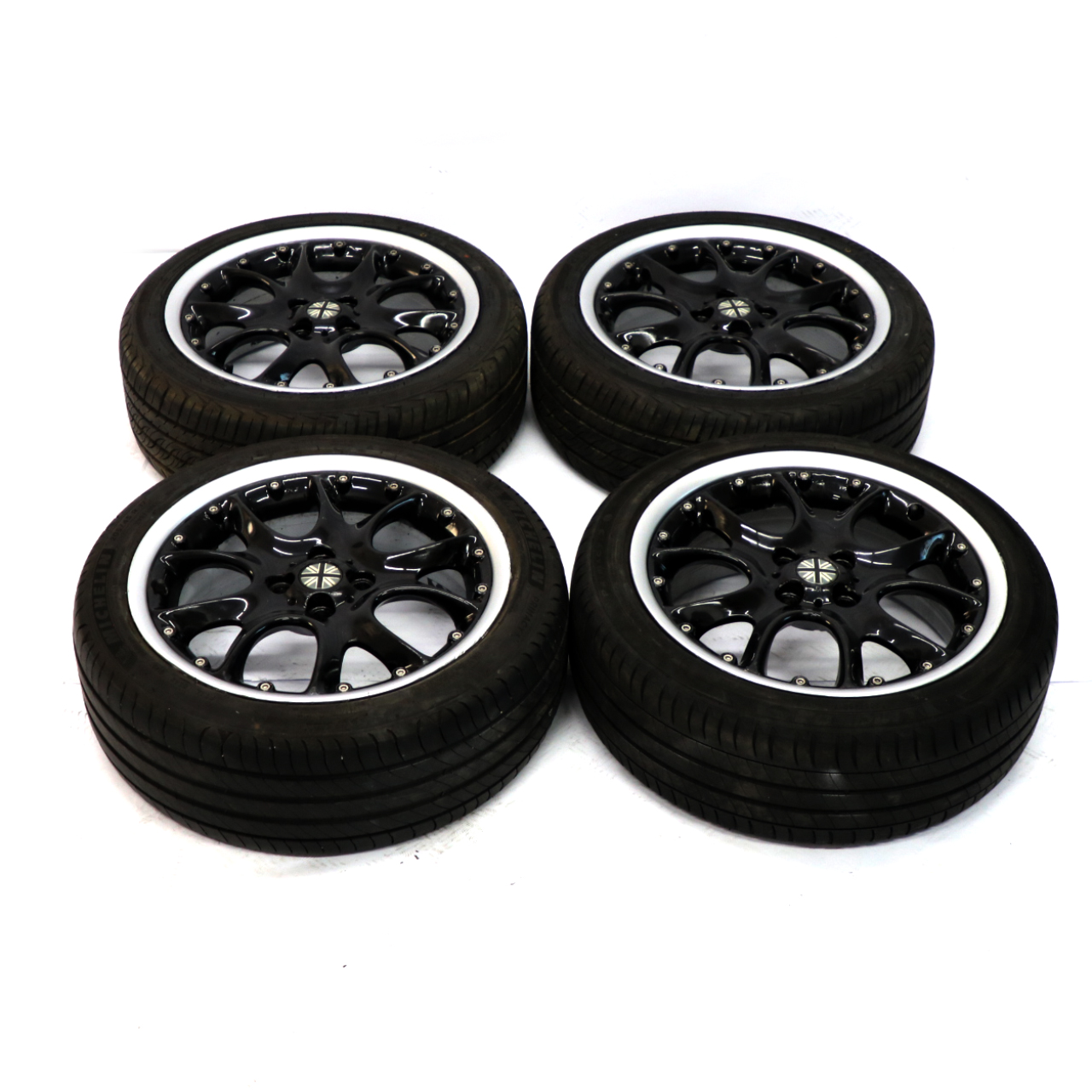 Mini R50 R56 Set Complete 4x Wheel Alloy Rim Tyres 17" 7J Web Cross Spoke 98