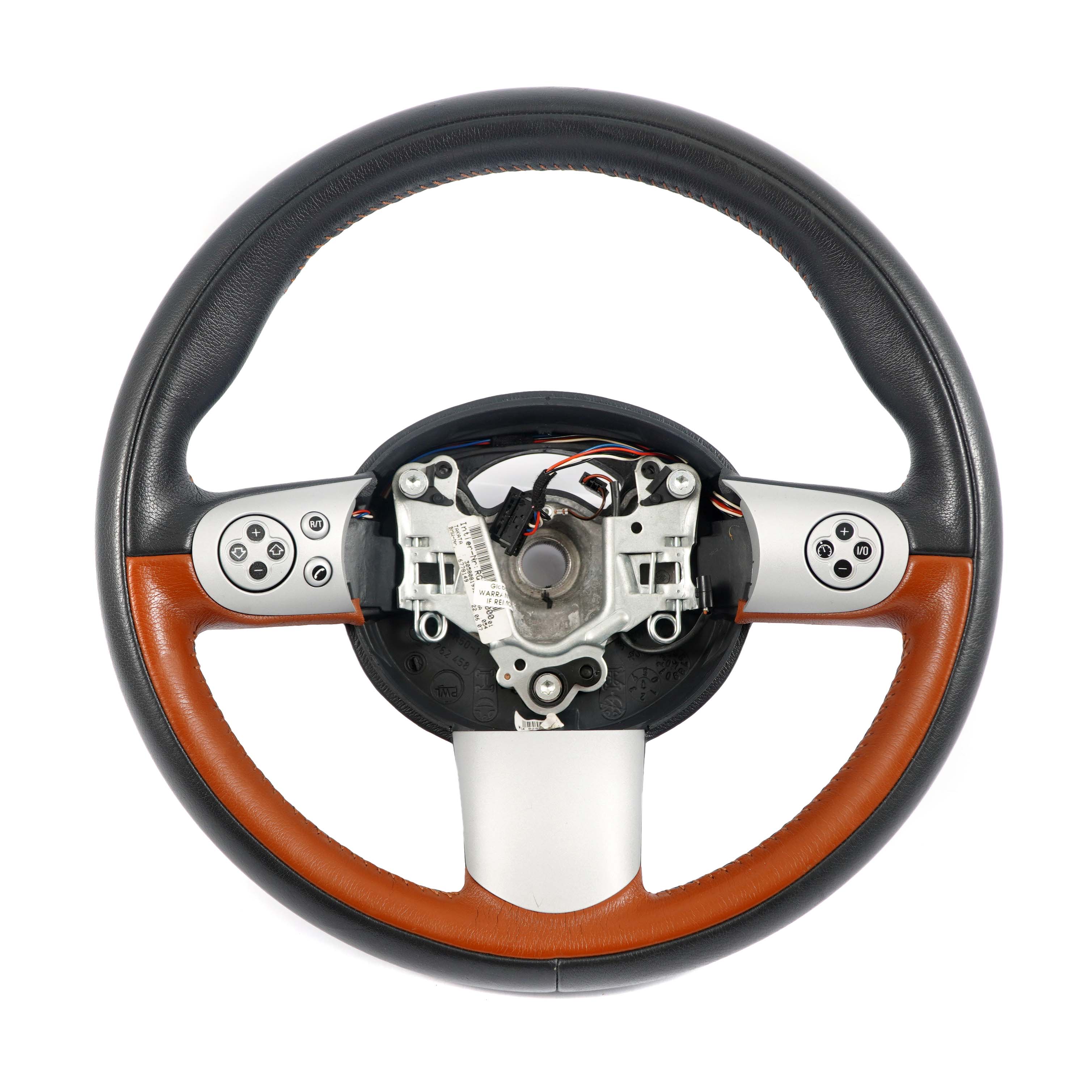  Sport Steering Wheel Mini Cooper R50 Black / Brown Leather Mulifunction 6778149