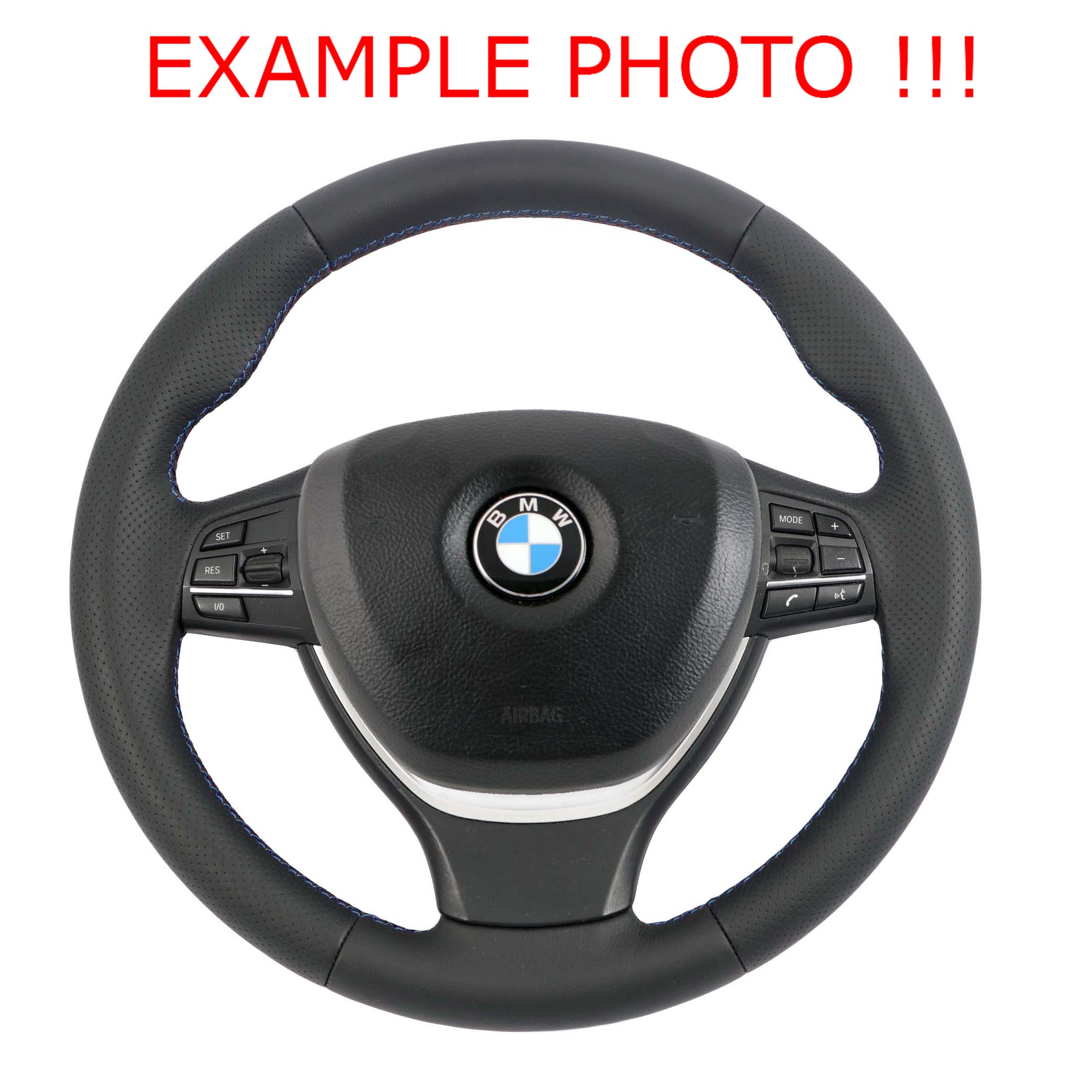 Sport Steering Wheel BMW F10 F11 F12 F07 GT F01 NEW Black Leather M-tricolored