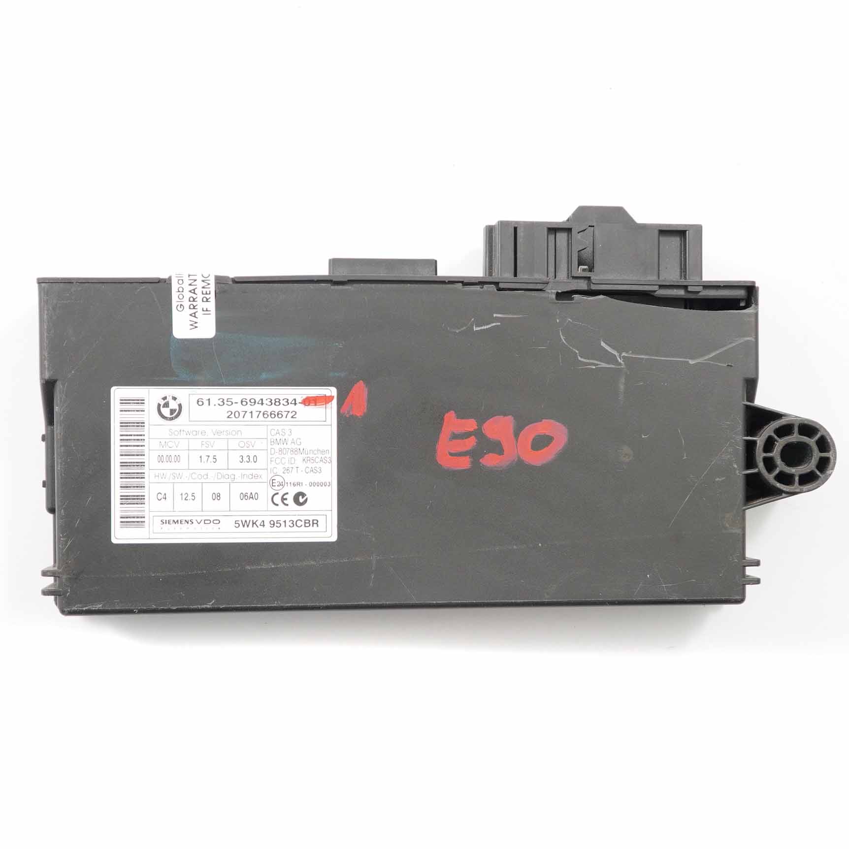 BMW E60 E81 E82 E87 E90 E91 E92 E93 Schlüssel Lesemodul Steuergerät CAS3 6943834