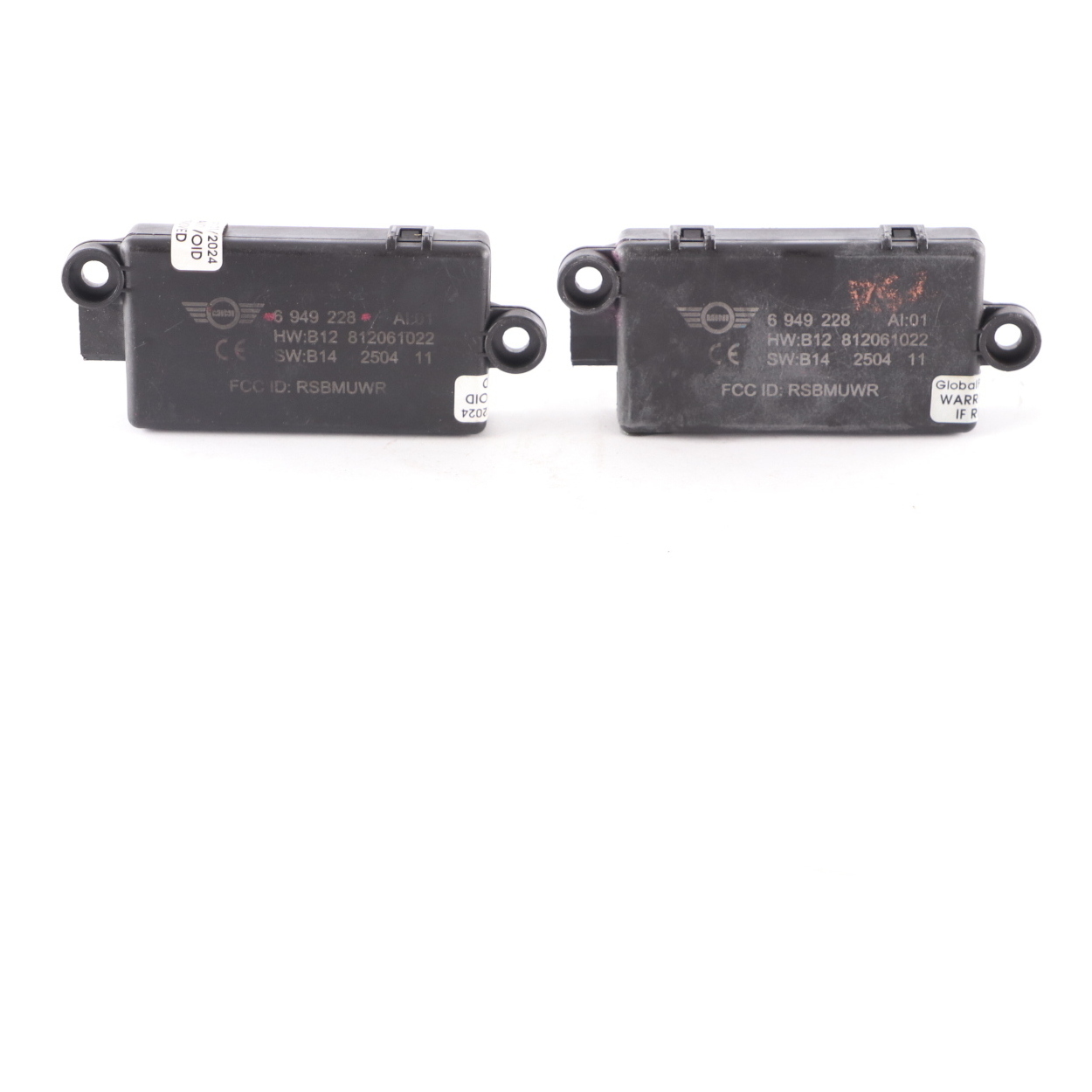 2 x Mini Cooper R52 Convertible DWA Door Alarm System Module Unit Set 6949228