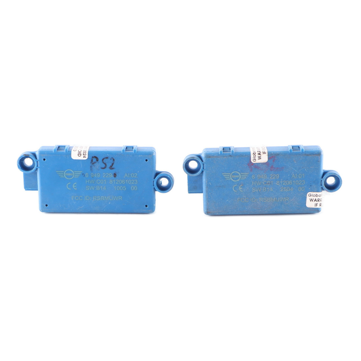 2 x Mini R52 Cabrio DWA Tür alarm anlage Modul Steuergerät Set 6949229