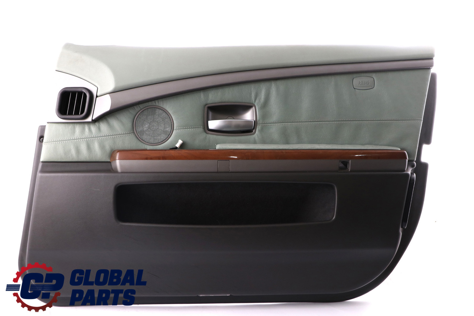 BMW 7 Series E65 E66 Front Right O/S Door Card Lining Trim Panel Green Leather