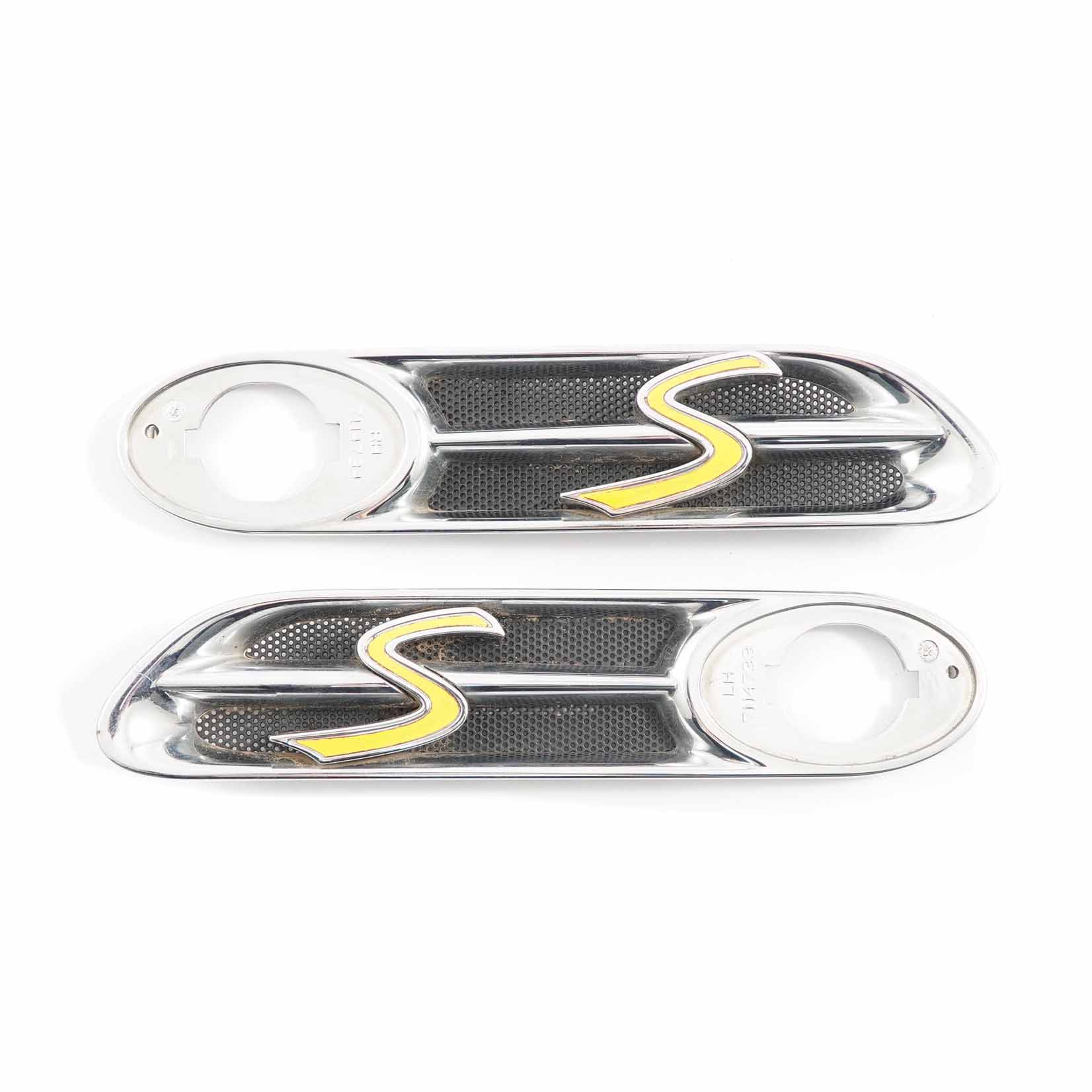 Mini R52 R53 LED Finisher Blinkerleiste Front Links Rechts Chrom Set