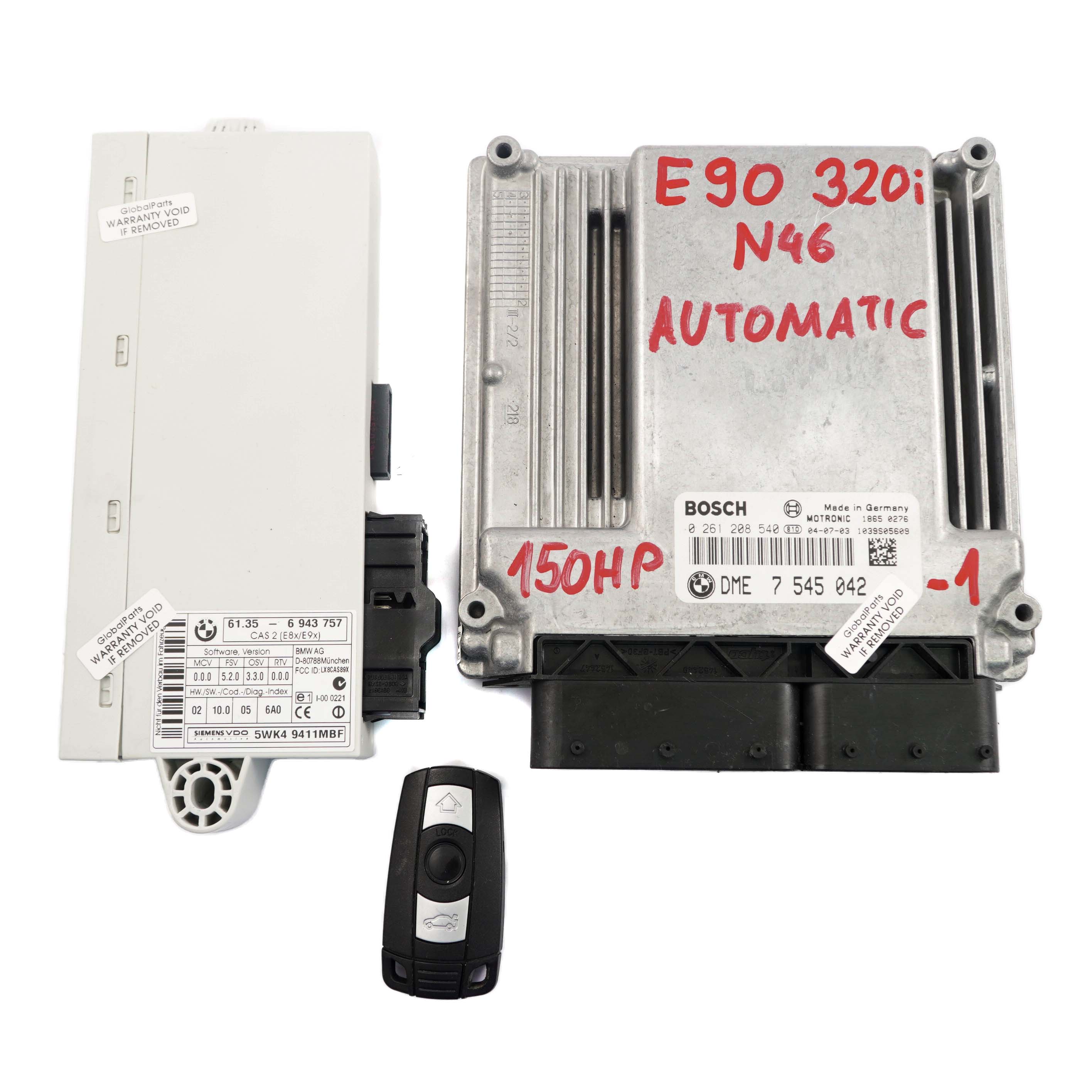 BMW E87 E90 E91 120i 320i N46 ECU Steuergerät DME 7545042 CAS2 Automatikgetriebe