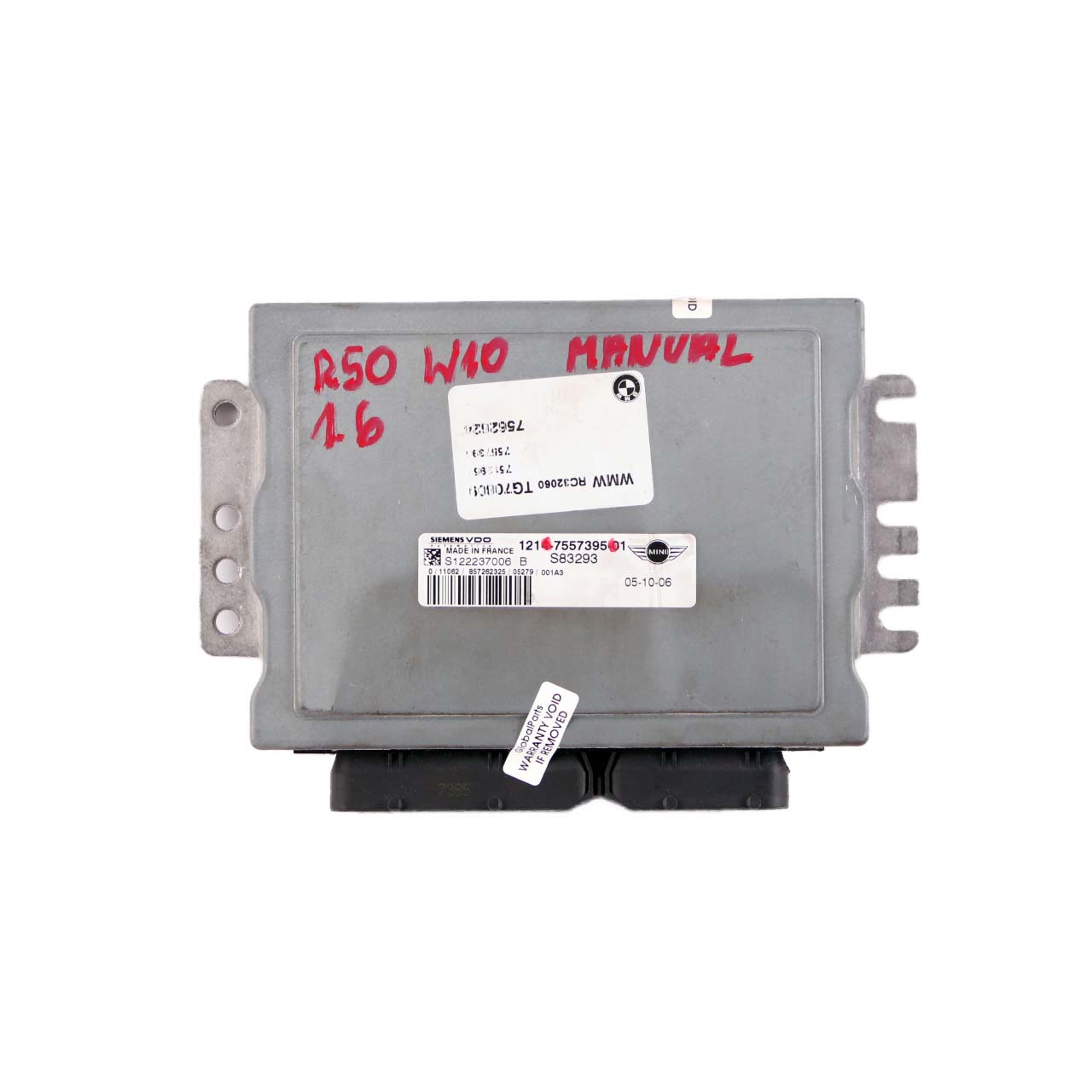 Mini Cooper R50 R52 W10 1.6 Petrol Engine Control Unit ECU DME 7557395 Manual