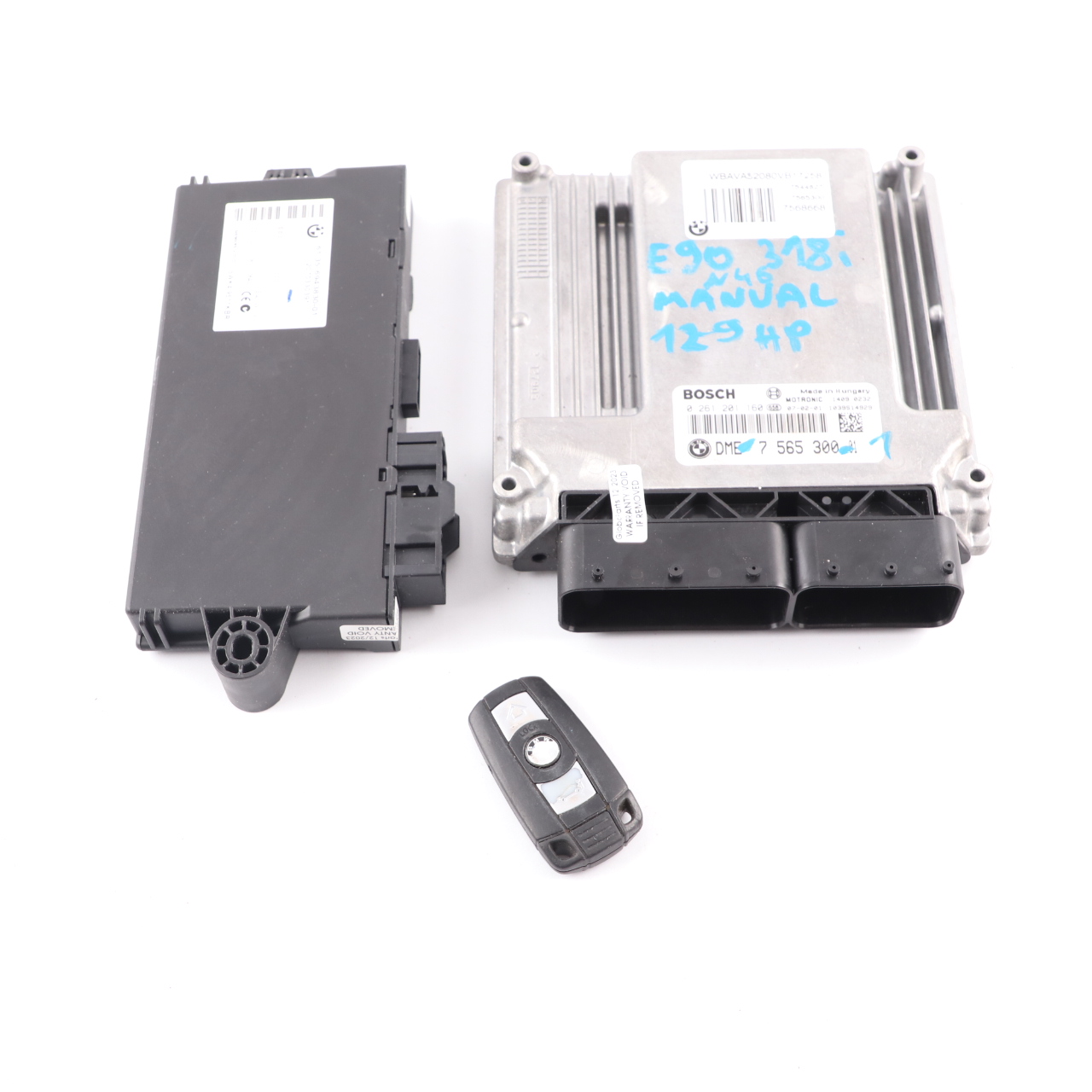 BMW E87 E90 E91 118i 318i N46 129HP ECU Kit DME 7565300 CAS3 Schlüssel Automatik