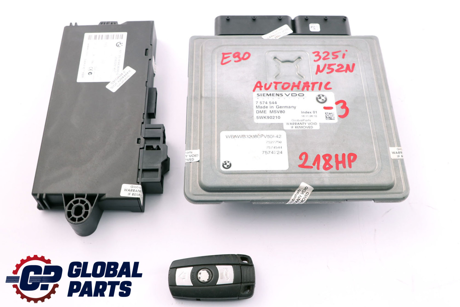 BMW E90 E91 E92 N52N 325i 218HP ECU Kit DME CAS3 Schlüssel 7574544 Automatik