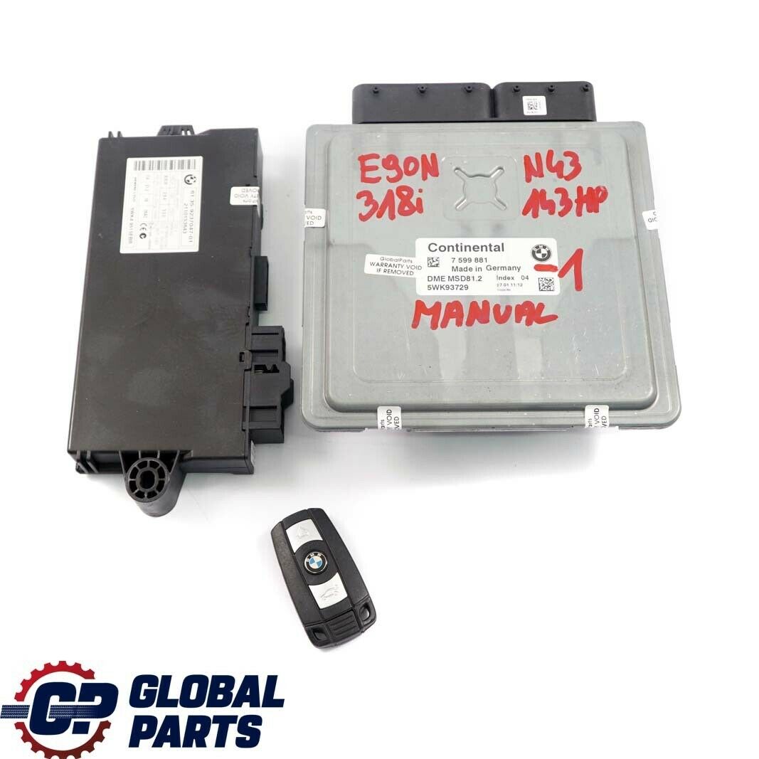 BMW E87 LCI E90 E91 118i 318i Petrol N43 143HP ECU KIT DME 7599881 CAS3 + Key