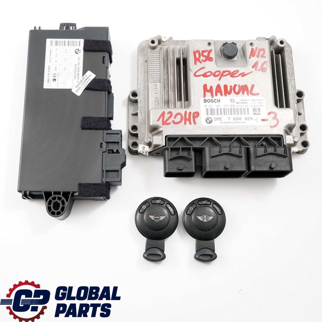 Mini Cooper R55 R56 N12 1.6 120HP Engine ECU Kit DME 7600020 + CAS3 + 2 Keys