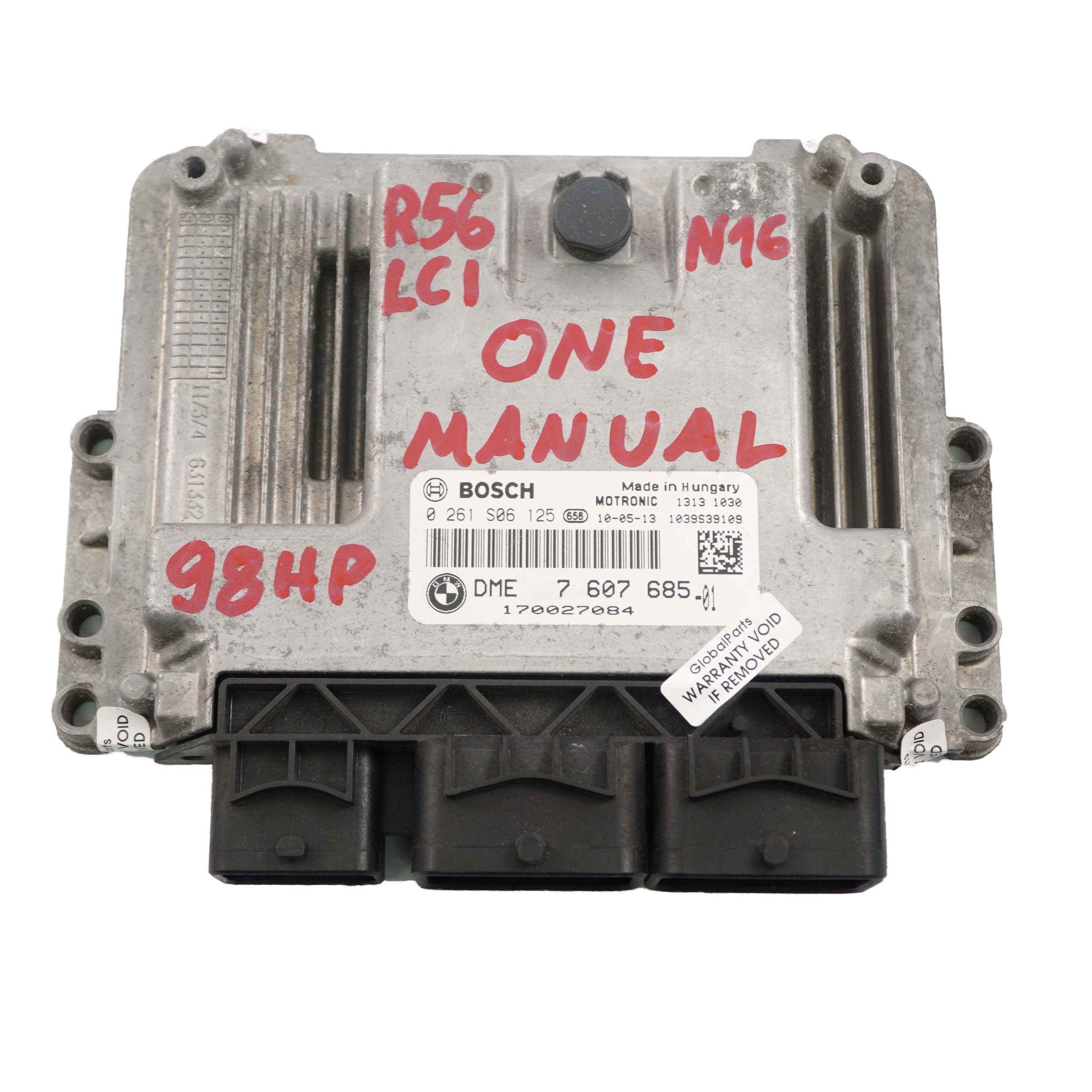 Mini R56 R60 N16 98HP Motor Gasolina ECU DME 7607685 Unidad Control Manual