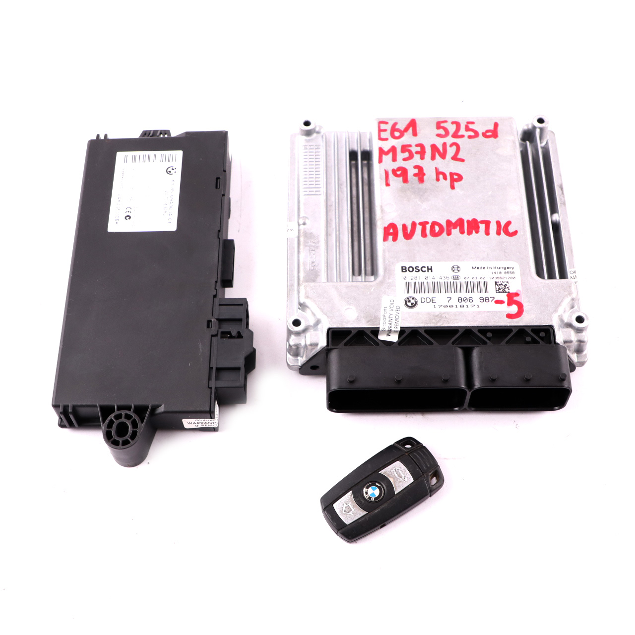 BMW E60 LCI E90 E91 325d 525d Engine M57N2 197HP ECU Kit DDE 7806987 CAS3 + Key