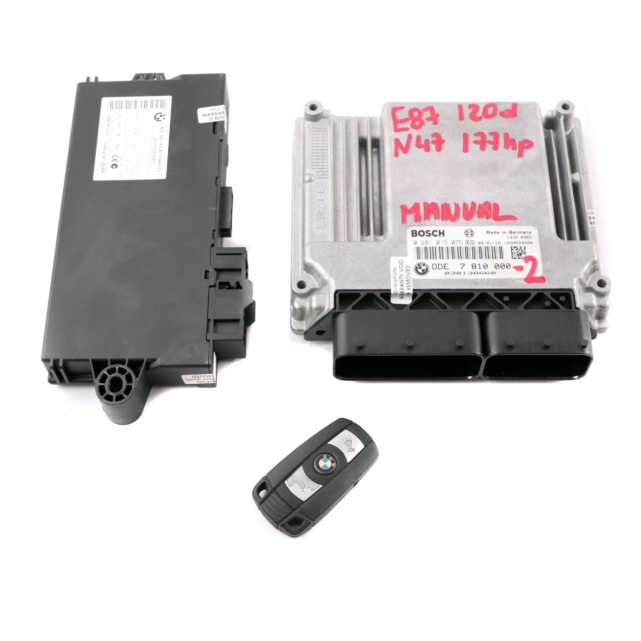 BMW E81 E87 LCI E90 E91 120d 320d Diesel N47 ECU Kit DDE 7810000 CAS3 Schlüssel